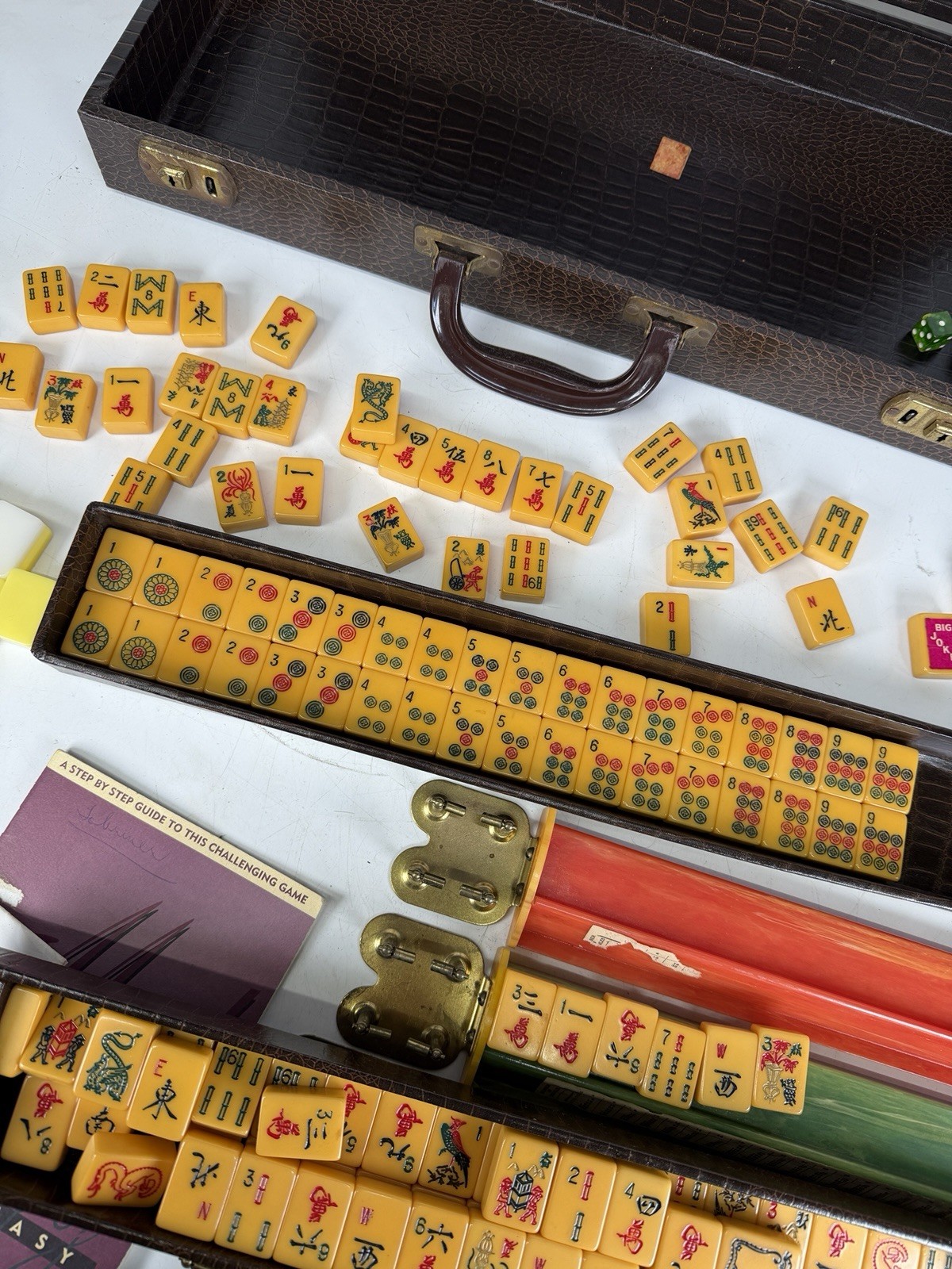 167 Tile Butterscotch Bakelite CARDINAL PRODUCTS CO. Mahjong Set Case 4 Racks