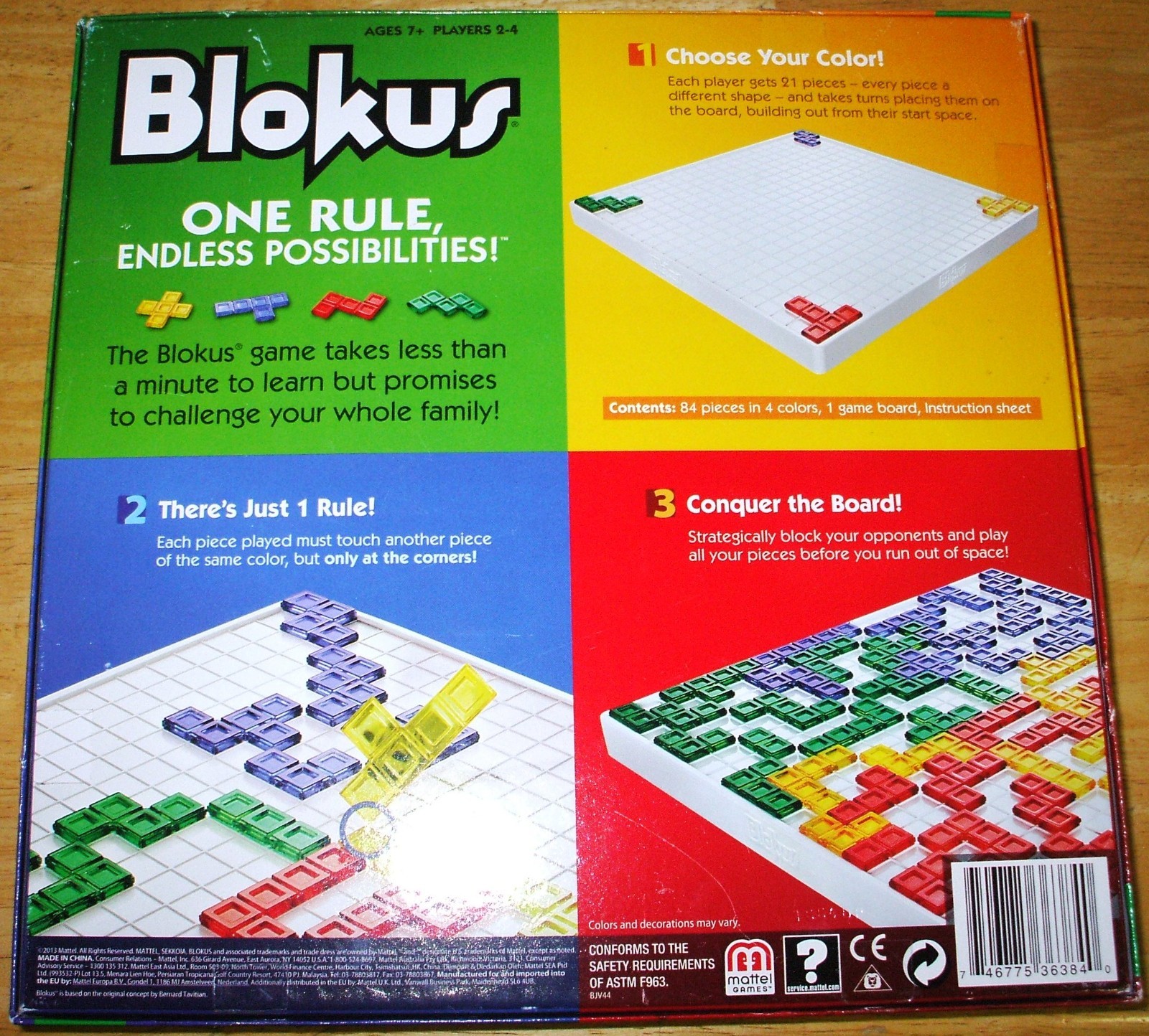 Mattel Blokus 10″ 2013 Educational Family Fun Strategy Game 100% COMPLETE & MINT