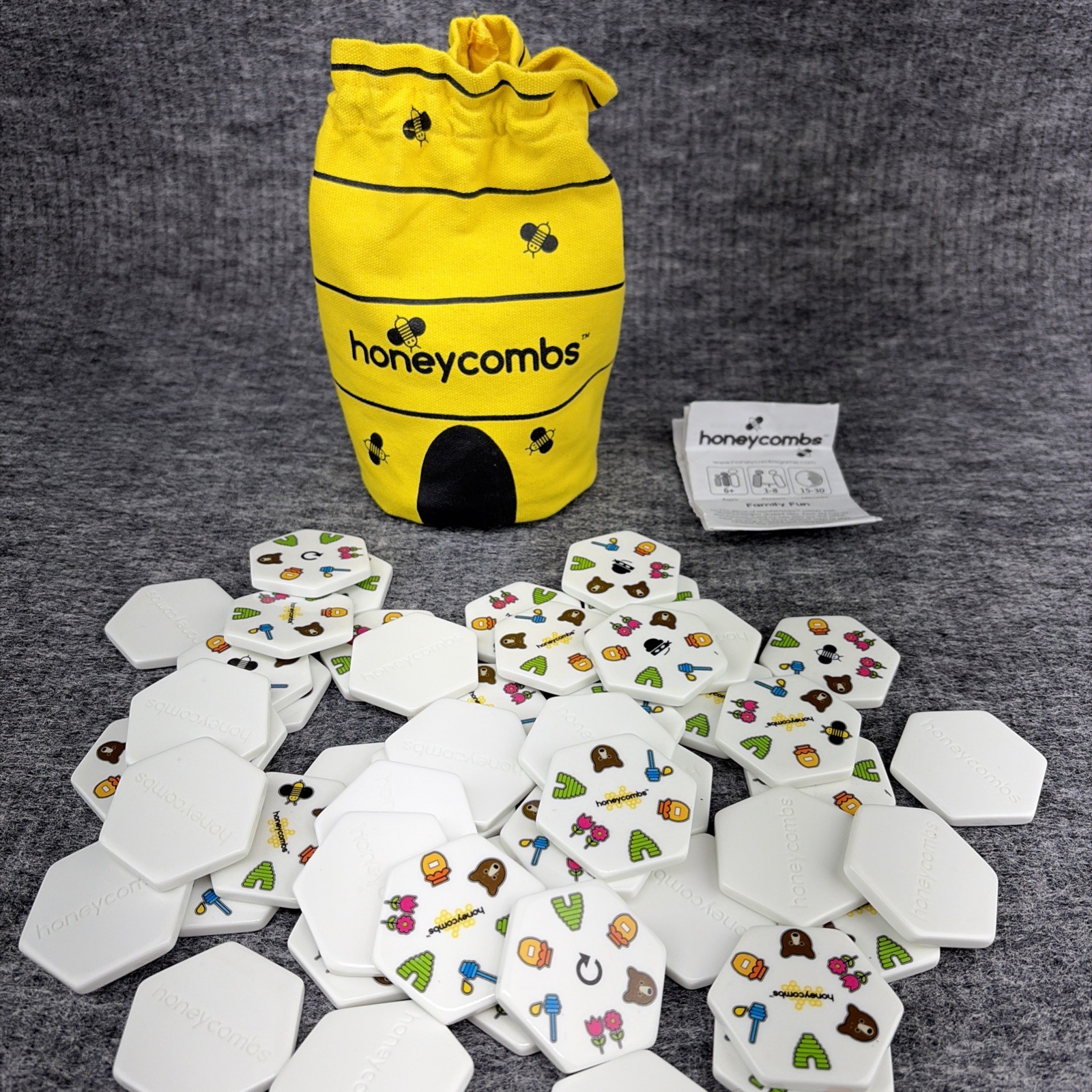 Honeycombs Tile Matching Game – Beehive Bag – 52 Pieces – Family Strategy Game