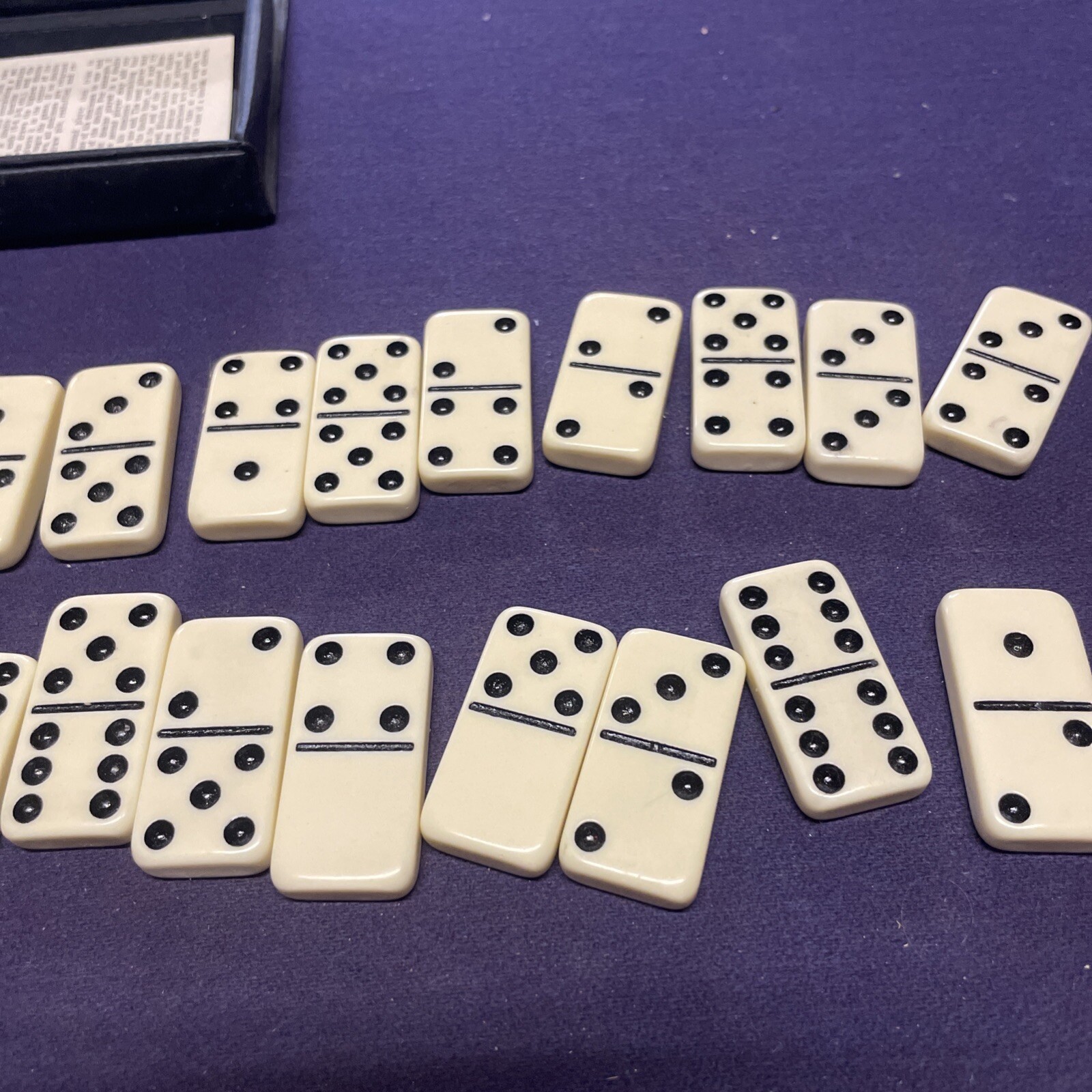 Dominoes Double 6 Six Standard Size Ivory Tile Set Of 28 Pcs Vinyl Case