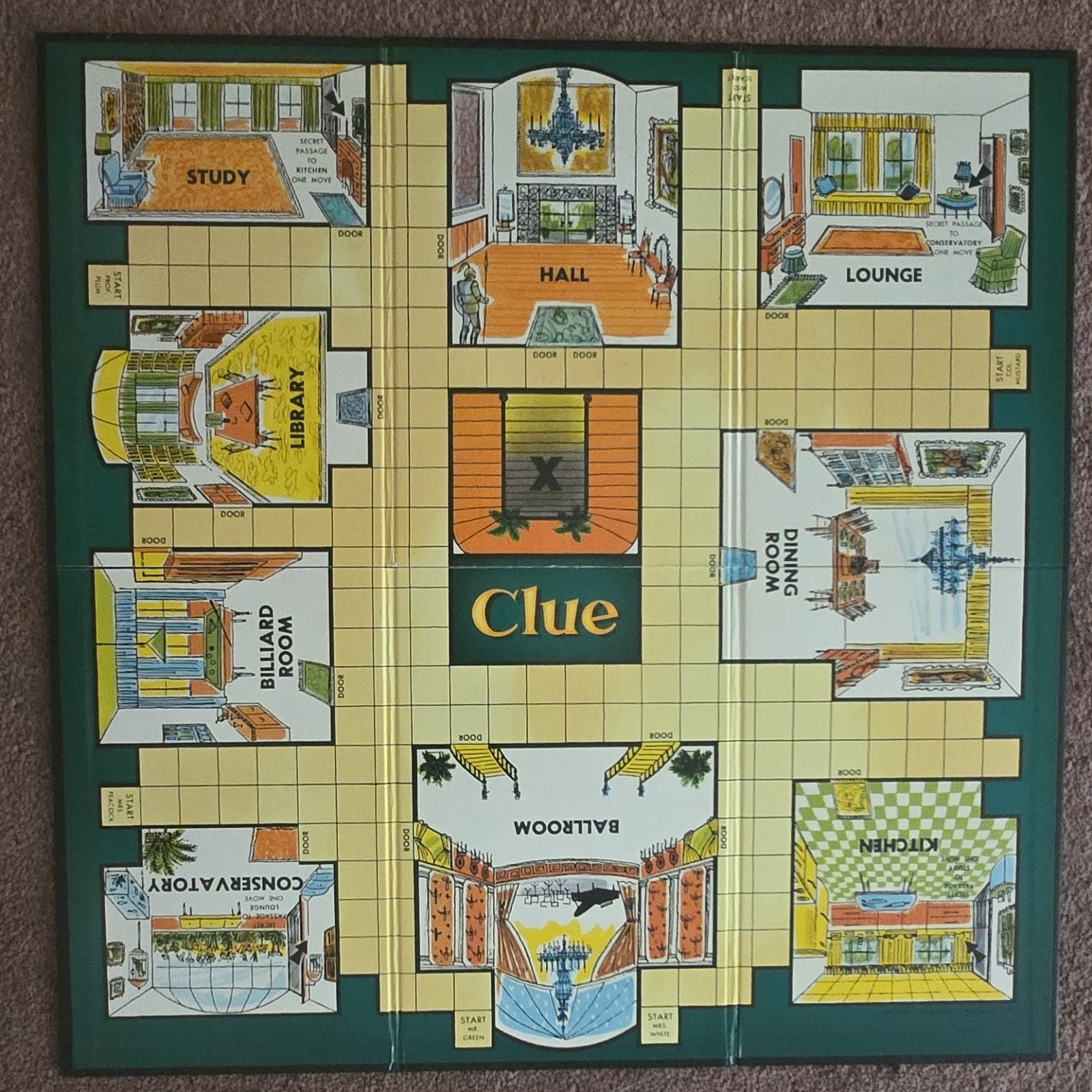 Parker Brothers Clue Wooden Box Edition Complete Board Game Wood Case Vintage