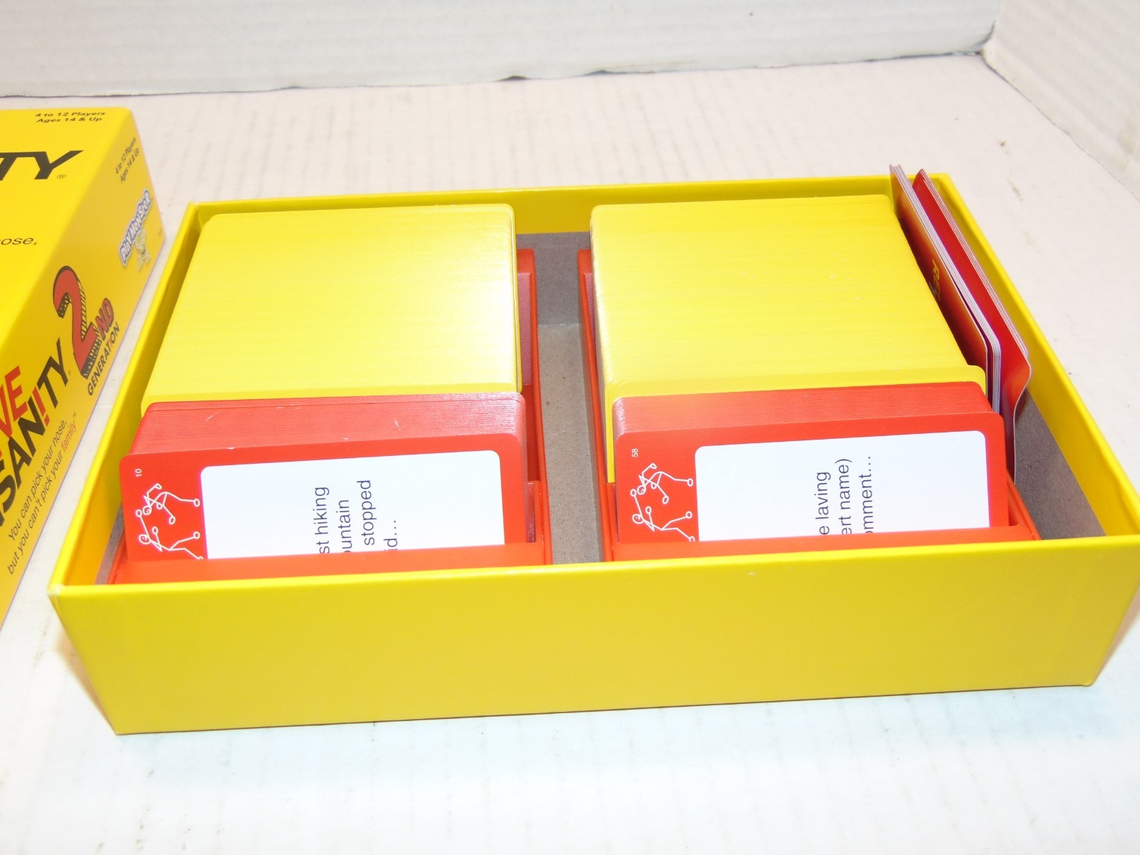 Relative Insanity 2nd Generation Party Game Ages 14 + 4-12 Players Open Box