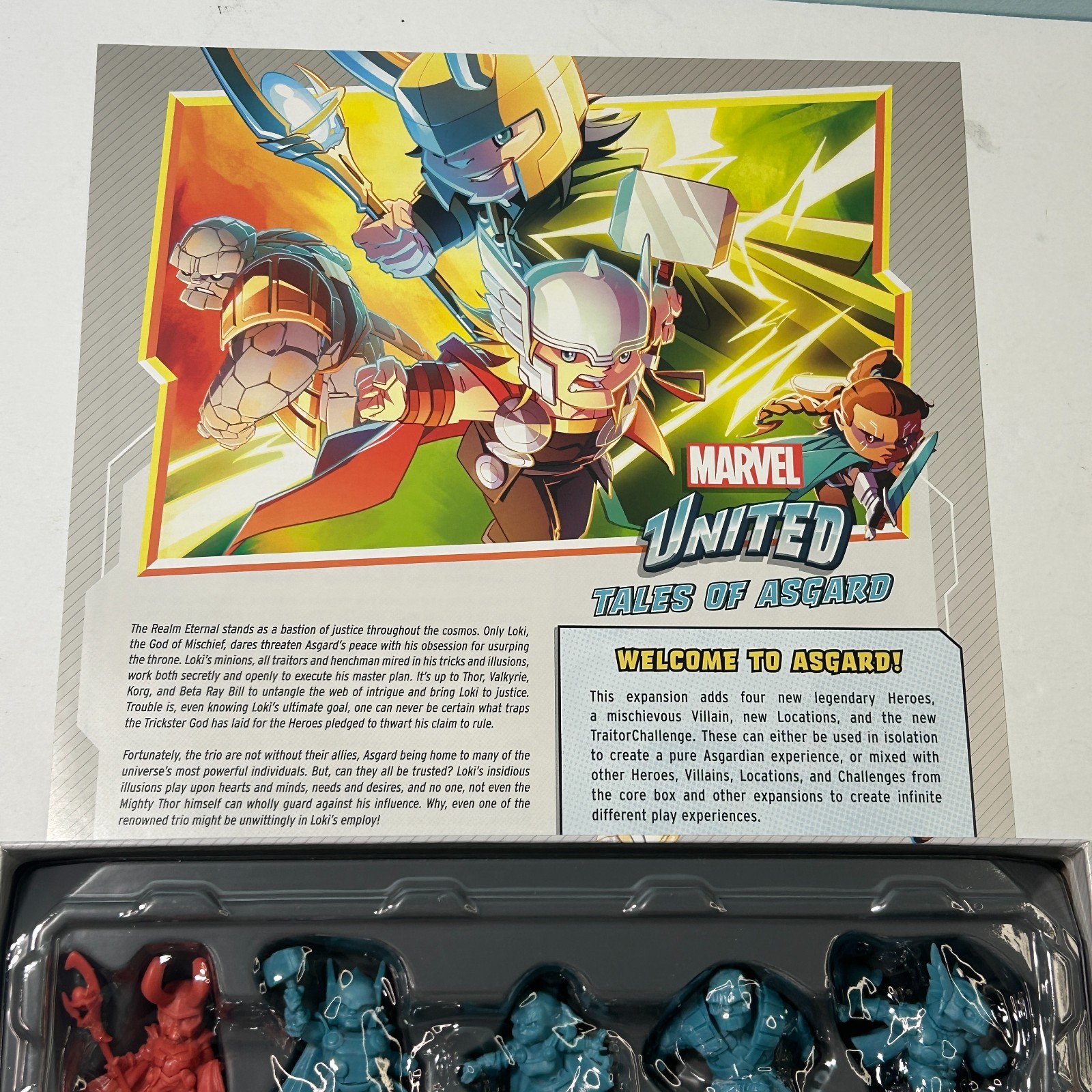 Marvel United Tales of Asgard Expansion Box CMON Open Box Loki Thor New Open Box