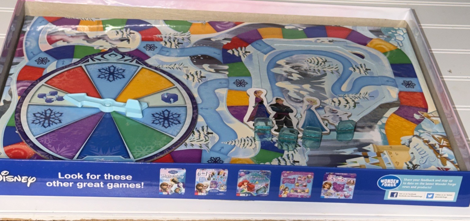 2014 DISNEY Frozen Surprise Slides Board Game Elsa Anna Olaf Kristoff
