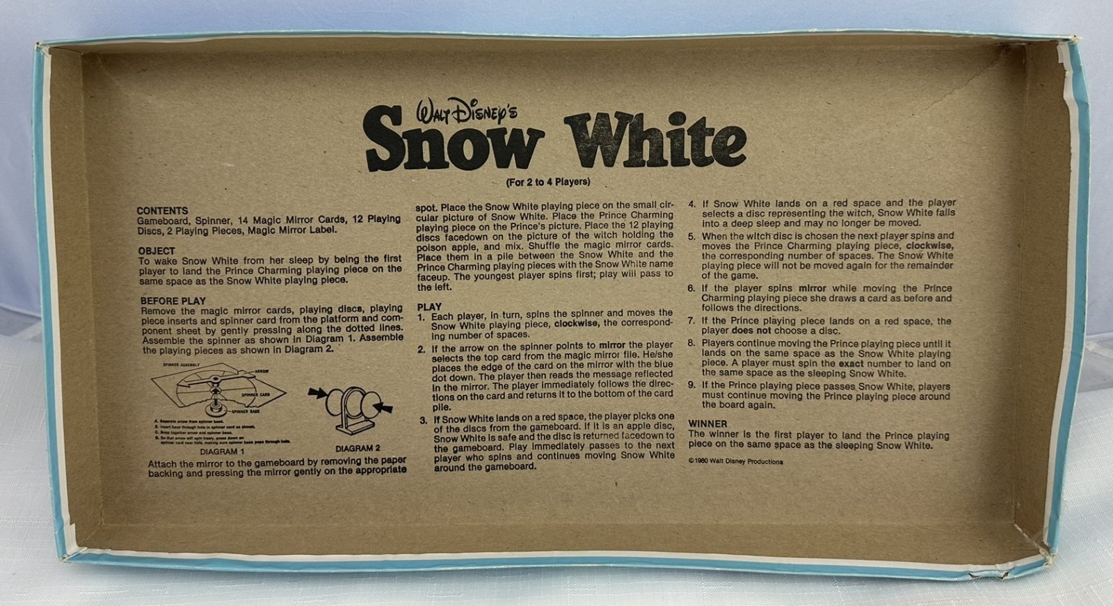 1980 Snow White Game by Whitman Complete in Great Condition FREE SHIPPING