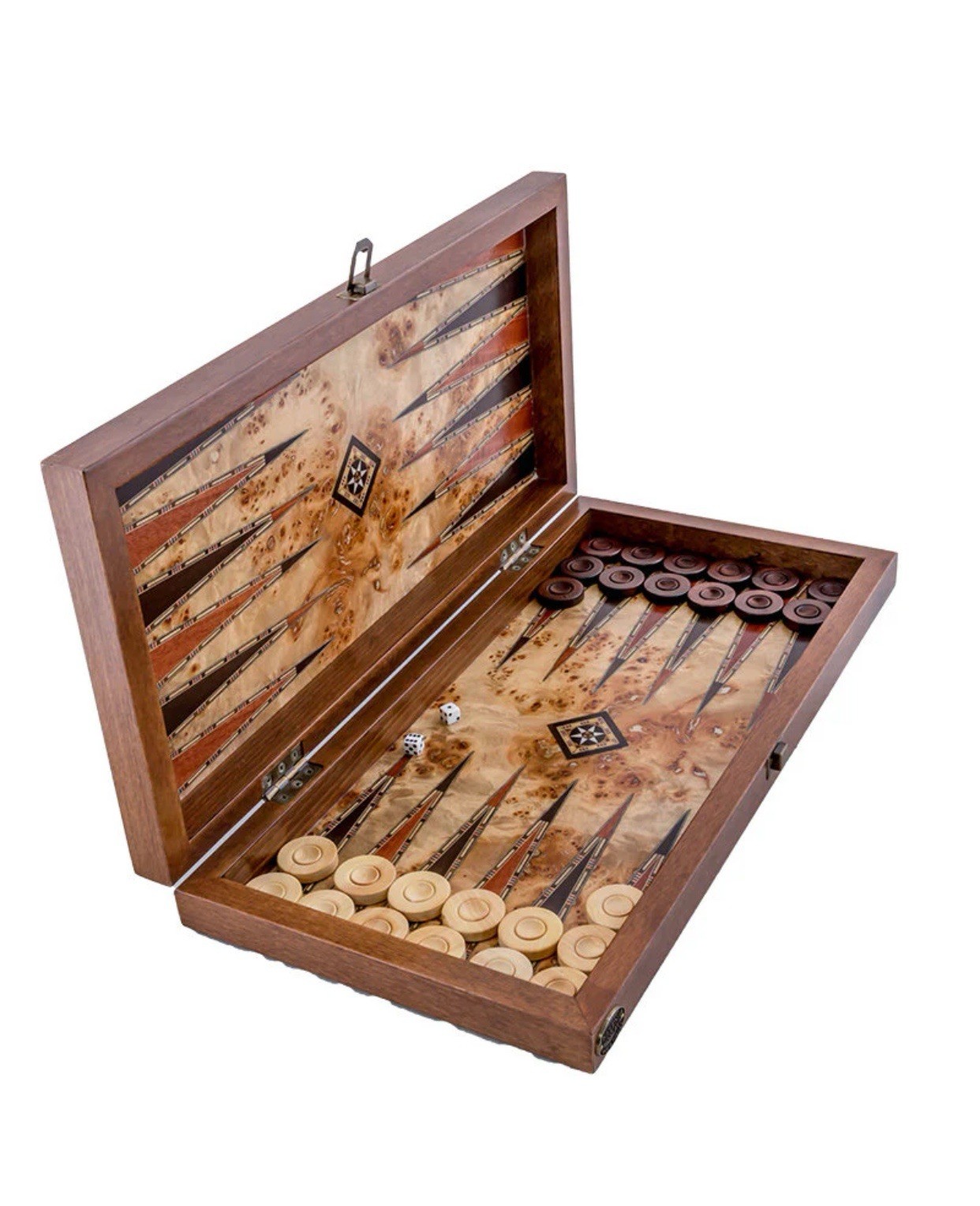 Hand made natural wooden Backgammon Set