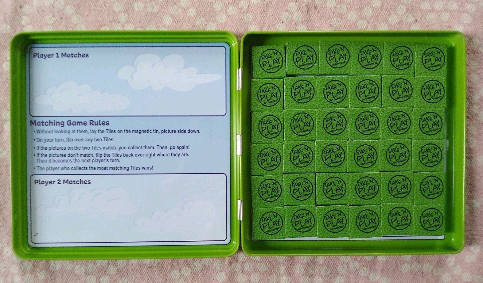 PlayMonster Take N Play Travel Magnetic Foam Matching Game 2 Players Ages 3+