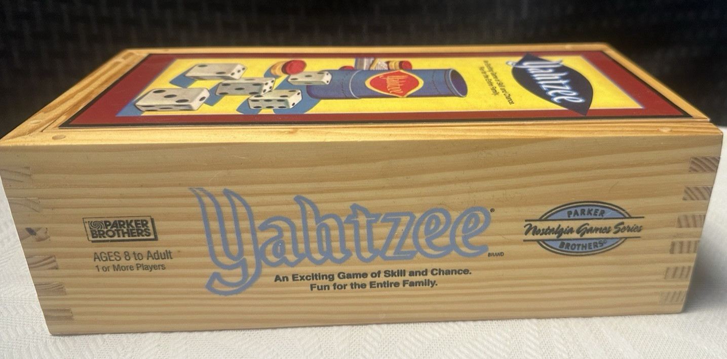 Yahtzee Nostalgia Games Series 2007 Wood Box Hasbro Parker Brotherse Brand New