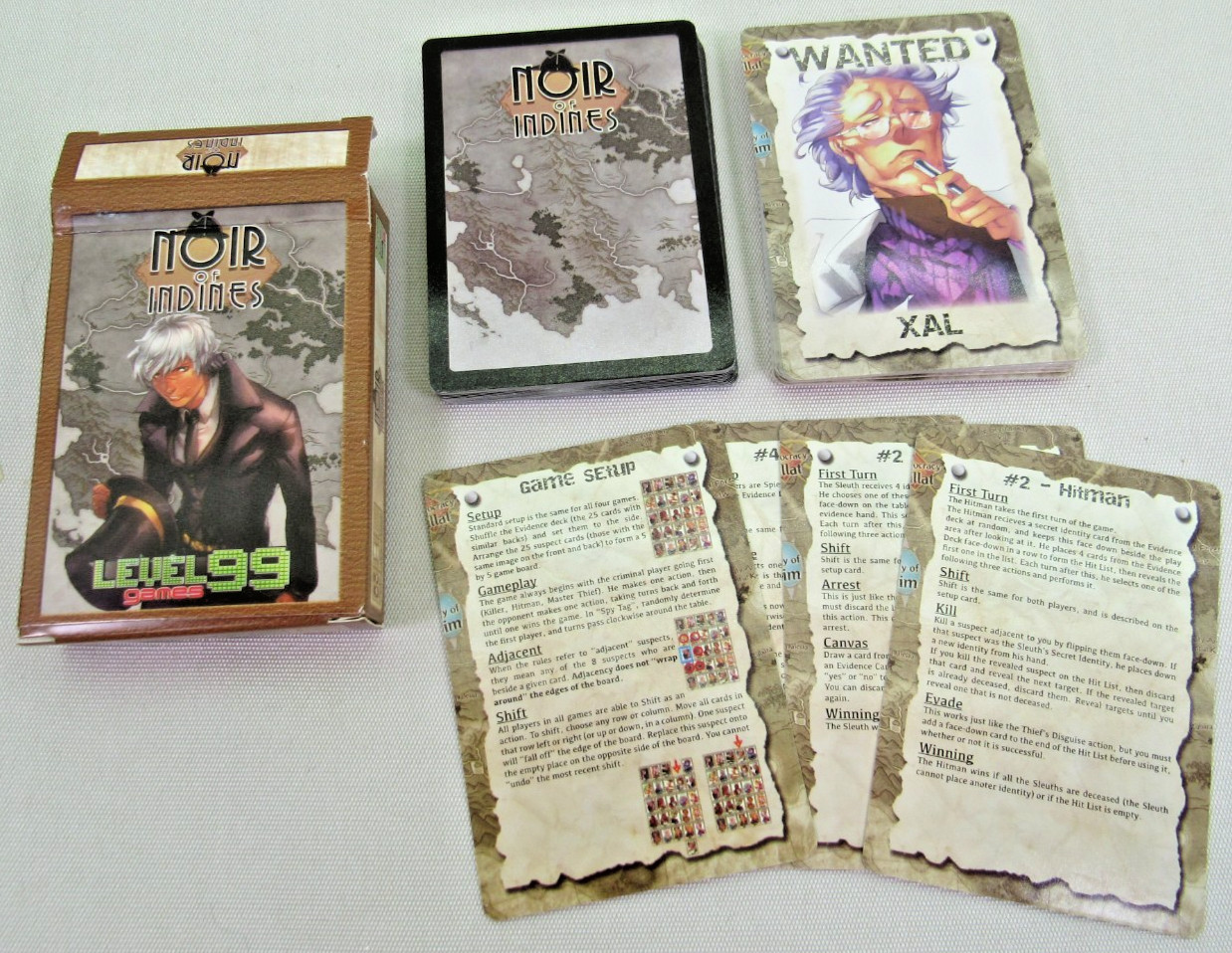 Noir of Indines Card Game Level99 Games COMPLETE! ~ Kickstarter Exclusive