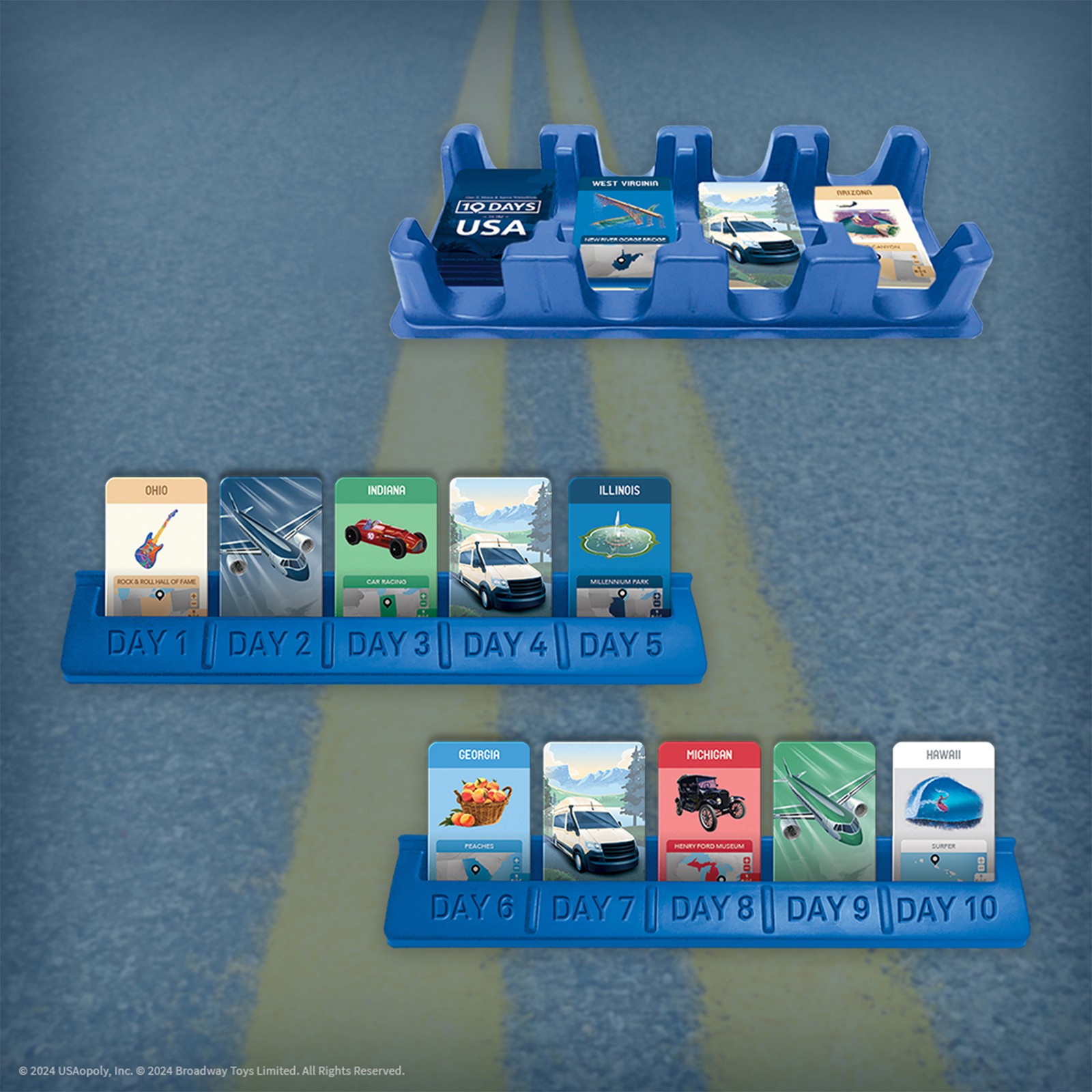 USAopoly: 10 Days in The USA – Strategy Board Game, Travel 50 States, Ages 8+
