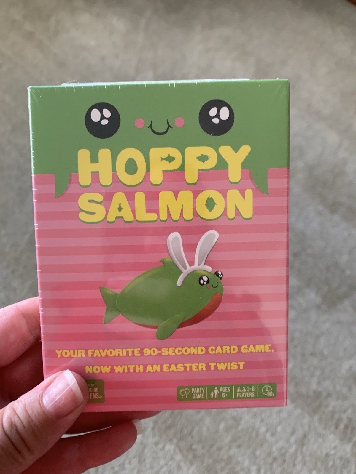 Hoppy Salmon Party Game Exploding Kittens Easter Edition New Sealed