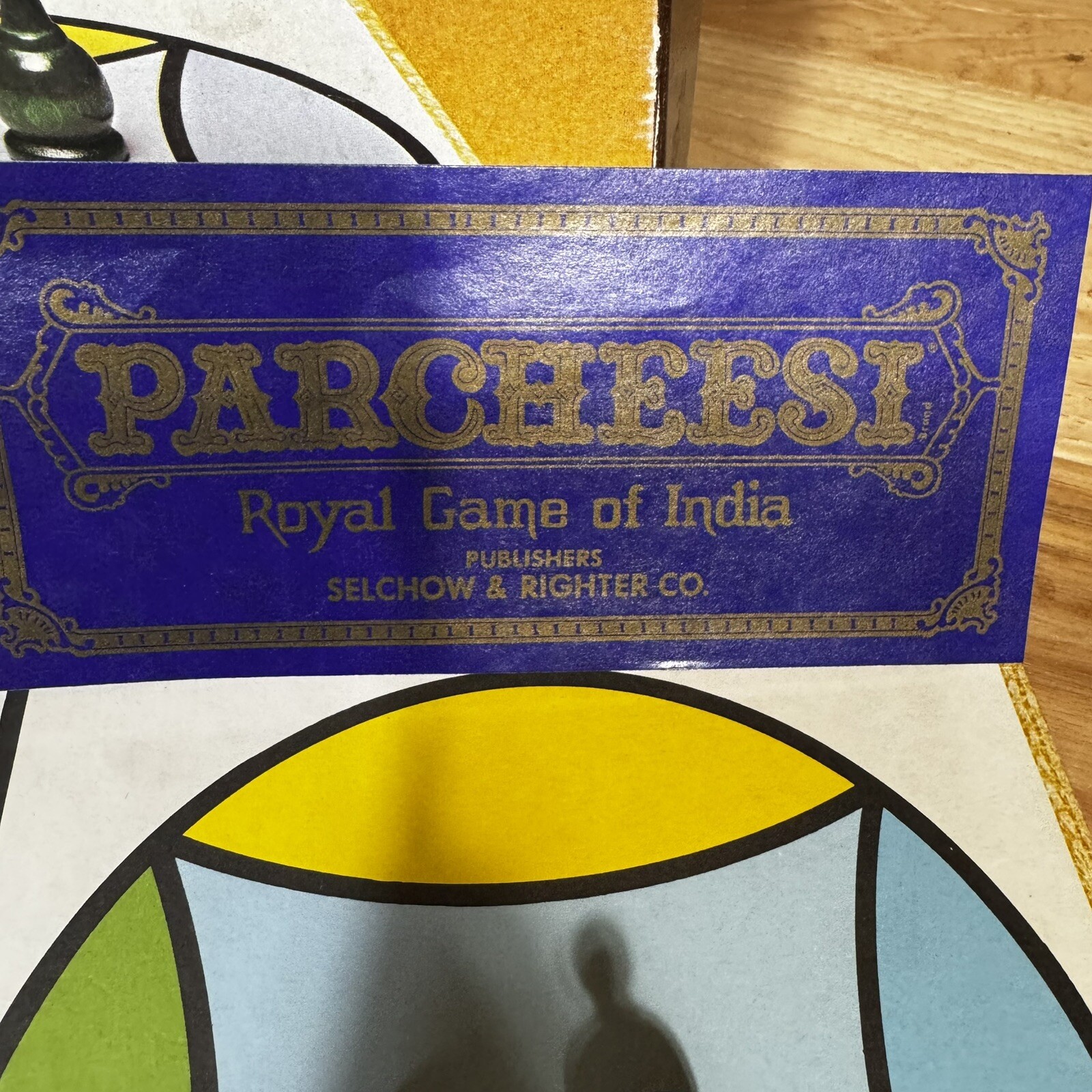 1982 DELUXE EDITION PARCHEESI Royal Game of India Selchow & Righter 3pc Missing