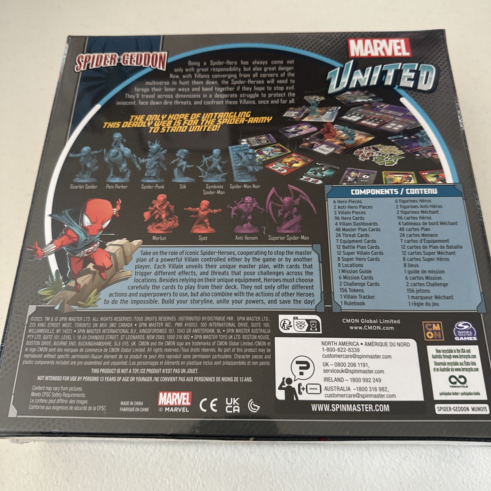 Marvel United Spider Geddon Board Game 1 To 4 Players Ages 14 And Up