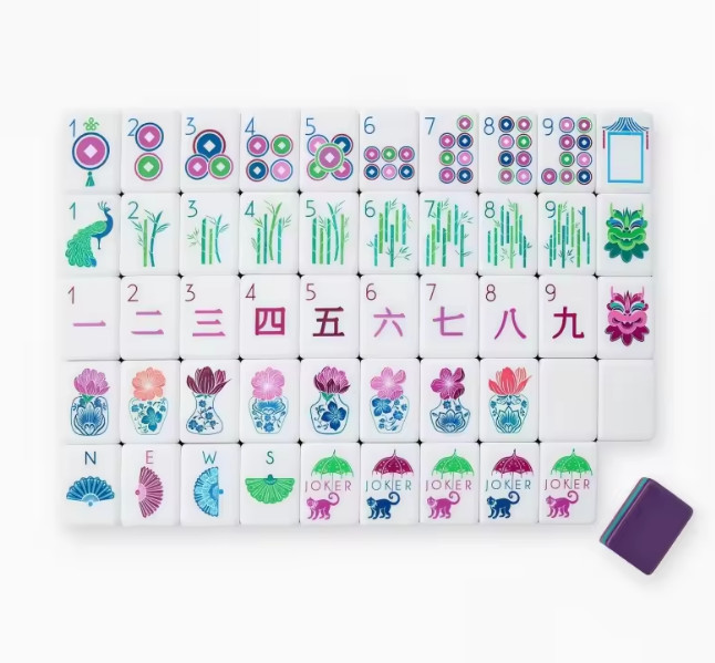 Luxury American Mahjong Set 160 Engraved Acrylic Tiles Purple Gemma