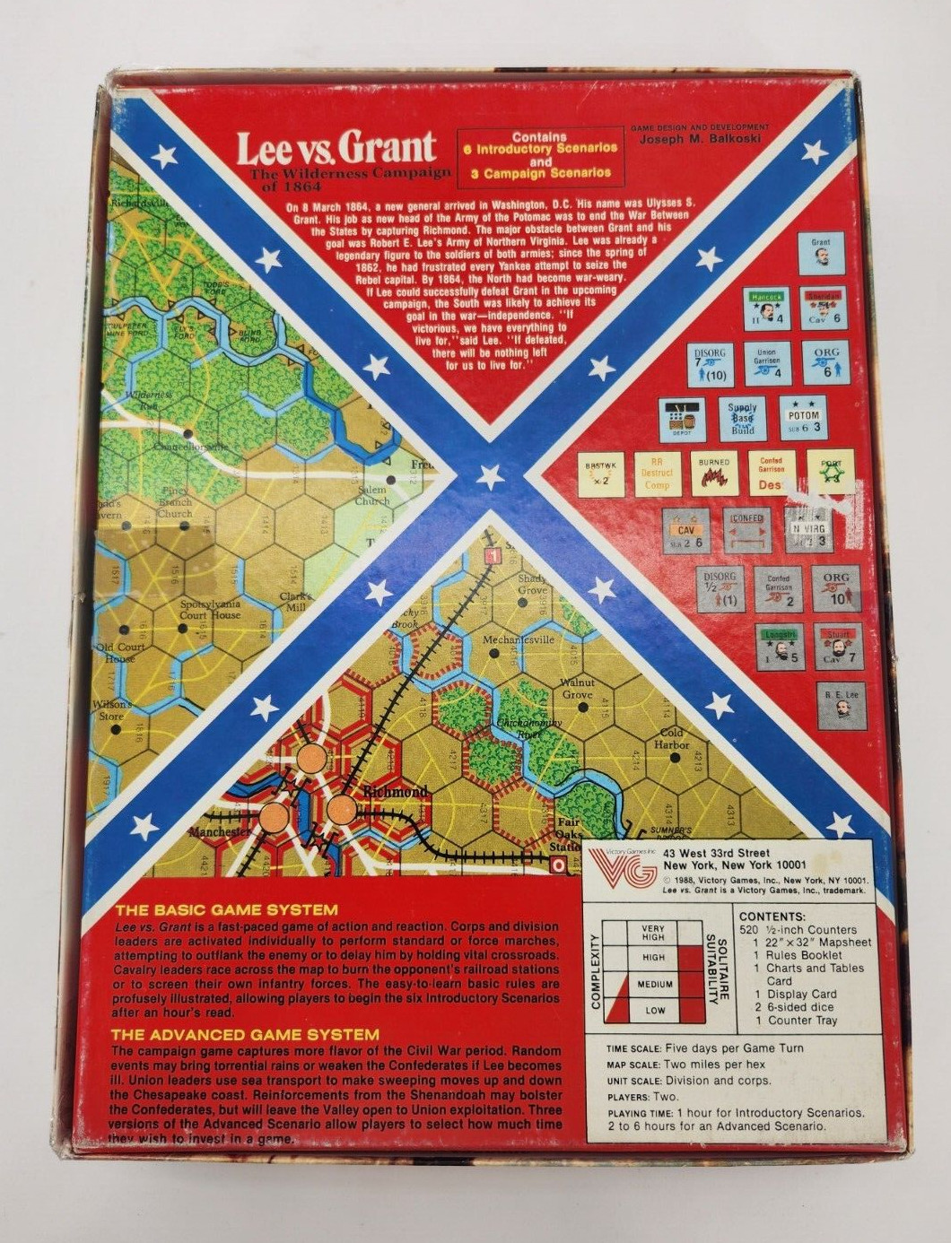 LEE VS GRANT WILDERNESS CAMPAIGN War Board Game Victory Games AH 1988