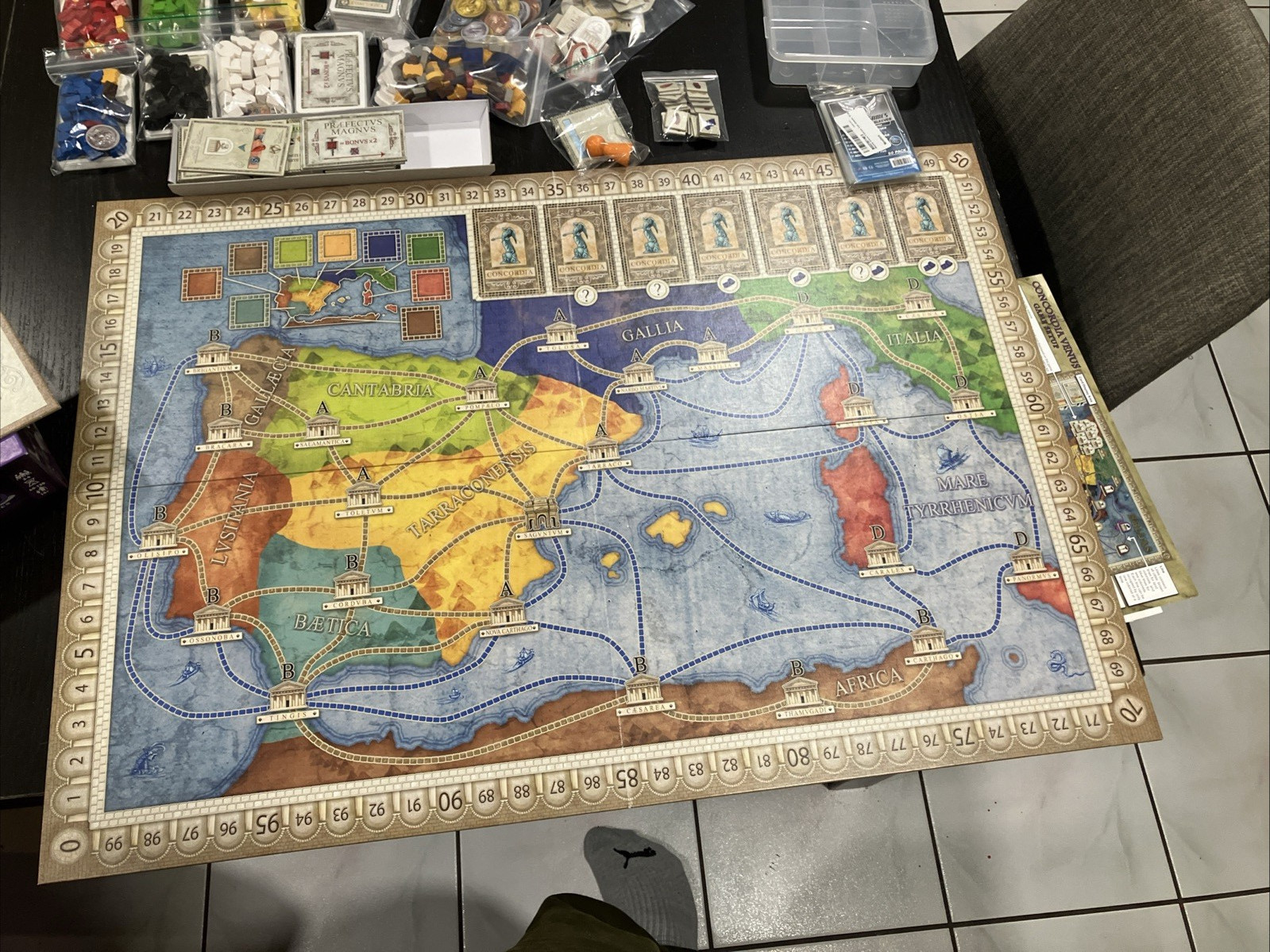 Concordia Venus Board Game With Salsa Expansion & Aegyptus et Creta maps.