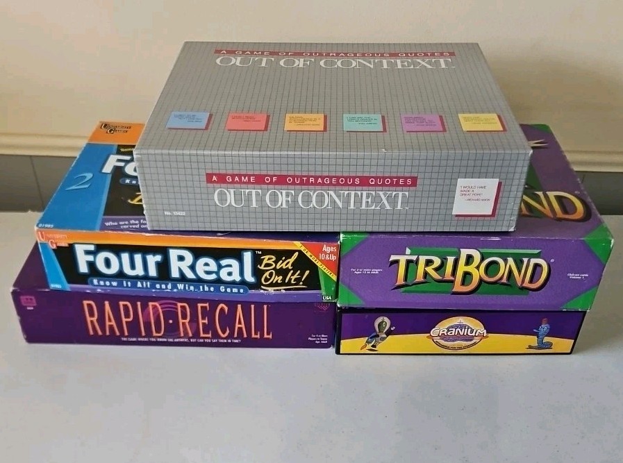 Party Game Lot Out Of Context Four Real Tribond Rapid Recall Cranium