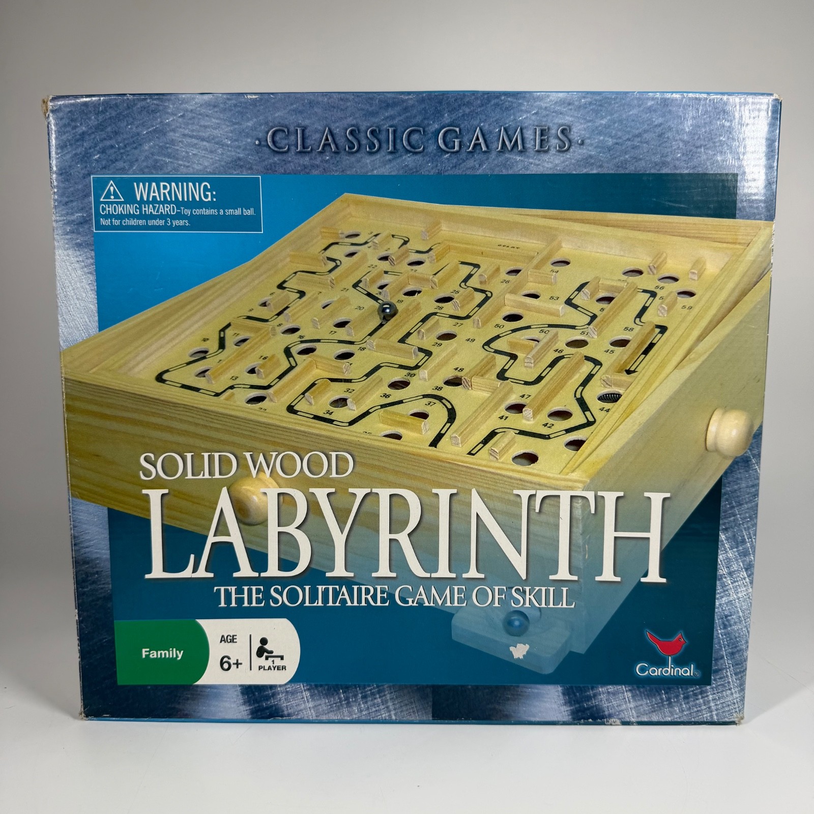 Vintage 2007 Cardinal Solid Wood Labyrinth Oak Finish Solitaire Game of Skill Ma