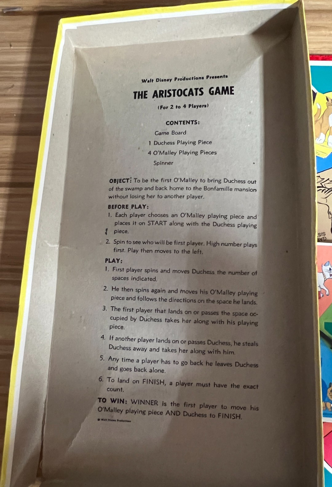 Vtg Whitman Disney The Aristocats Boardgame and HB The Aristocats dated 1970