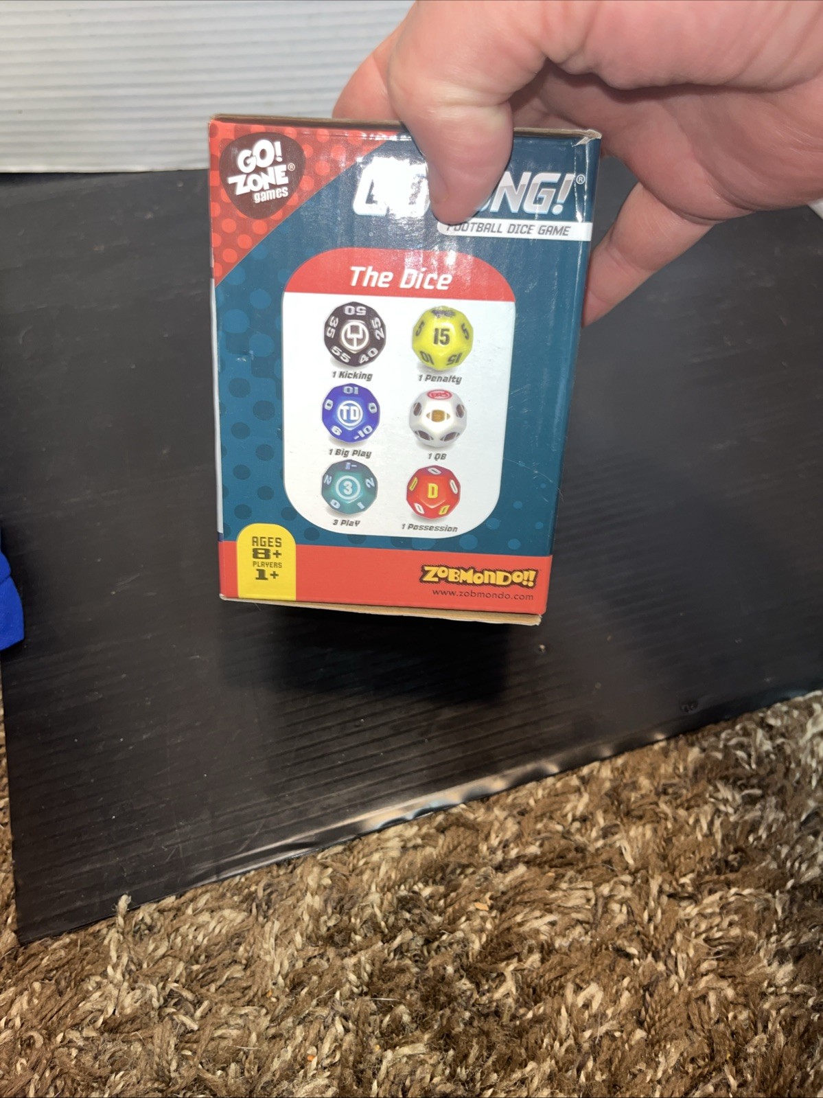 Go Long Football Dice Game Go! Zone Games Travel Ages 8+ CIP