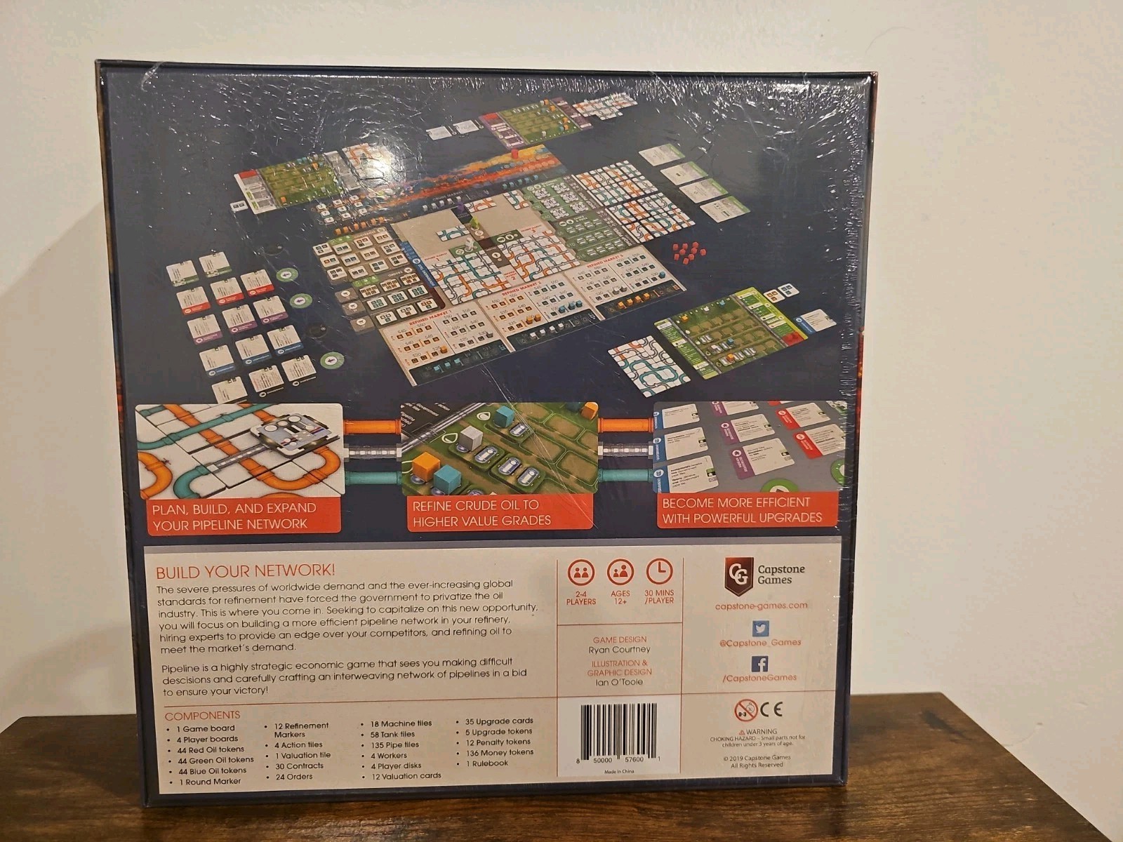 Pipeline Board Game, Capstone Games, by Ryan Courtney, Out of Print, New, NIS