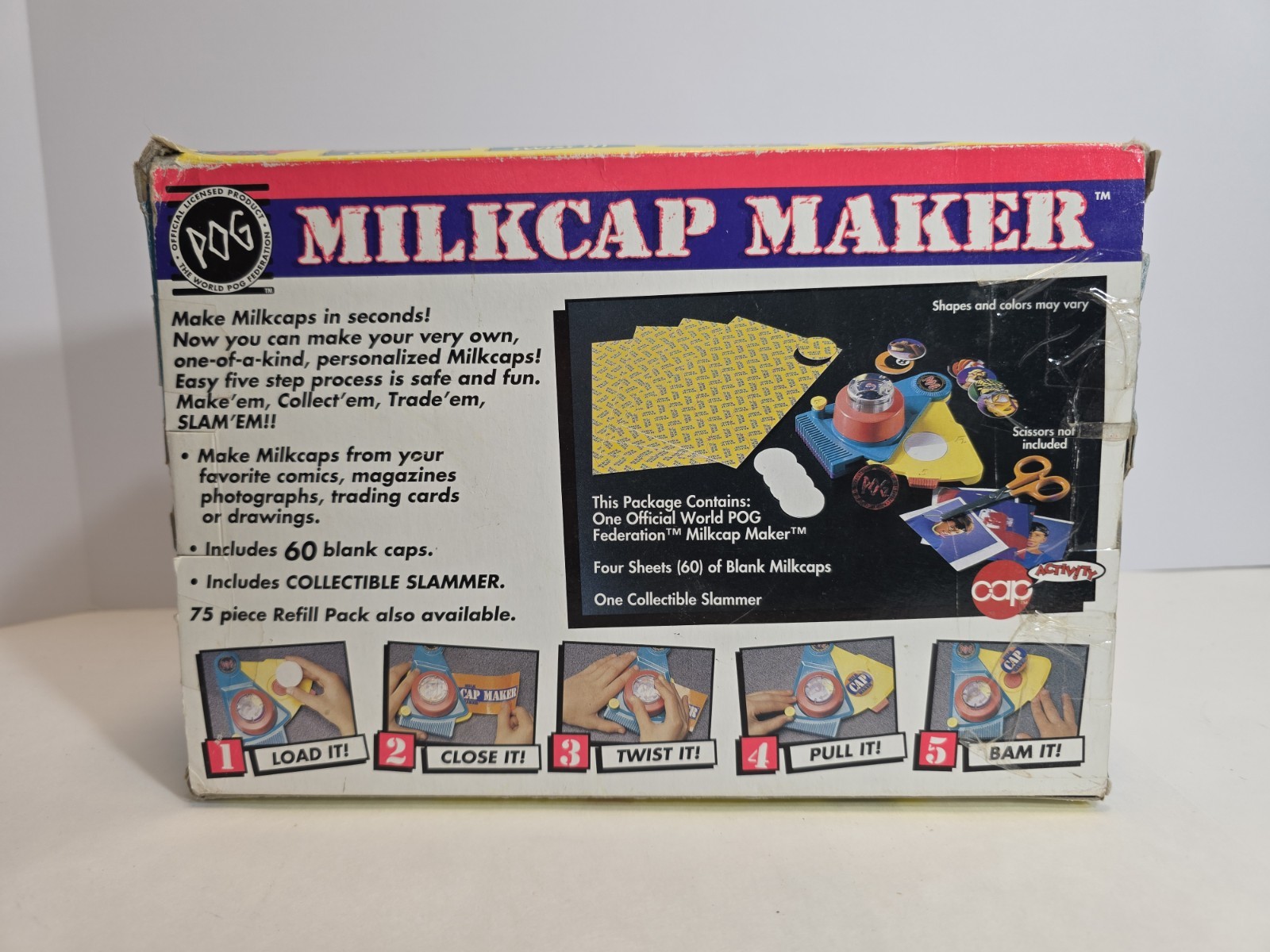 Official Pog Milkcap Maker 1995 Retro Toy Machine & Pogz Pogs Milk Caps blanks