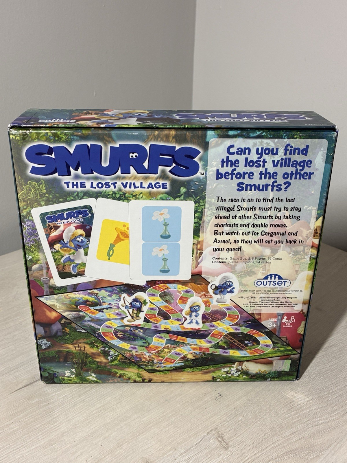 Smurfs The Lost Village Board Game 2017 Outset Complete RARE Family Strategy