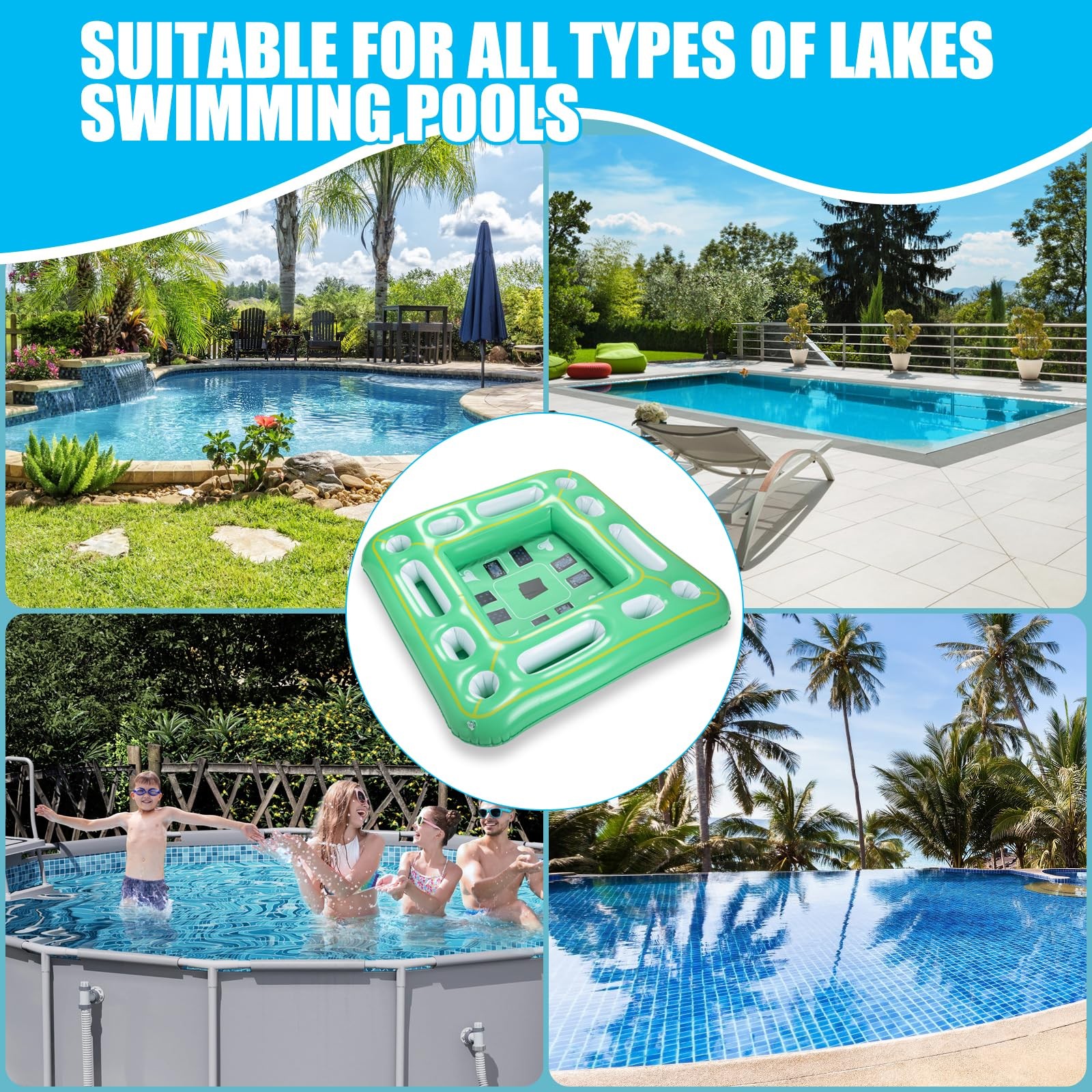 Floating Game Table for Pool – Inflatable Floating Table with Waterproof Play…