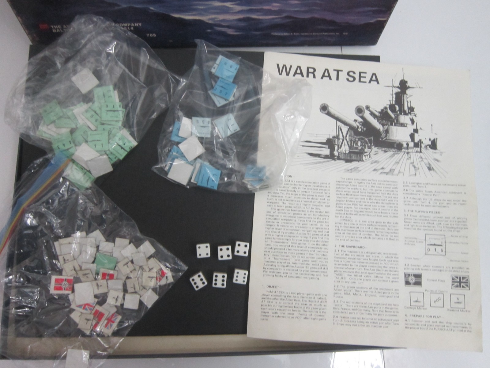 Lot 5 Avalon Hill Games Victory Pacific Luftwaffe Bismarck War At Sea Kriegspiel