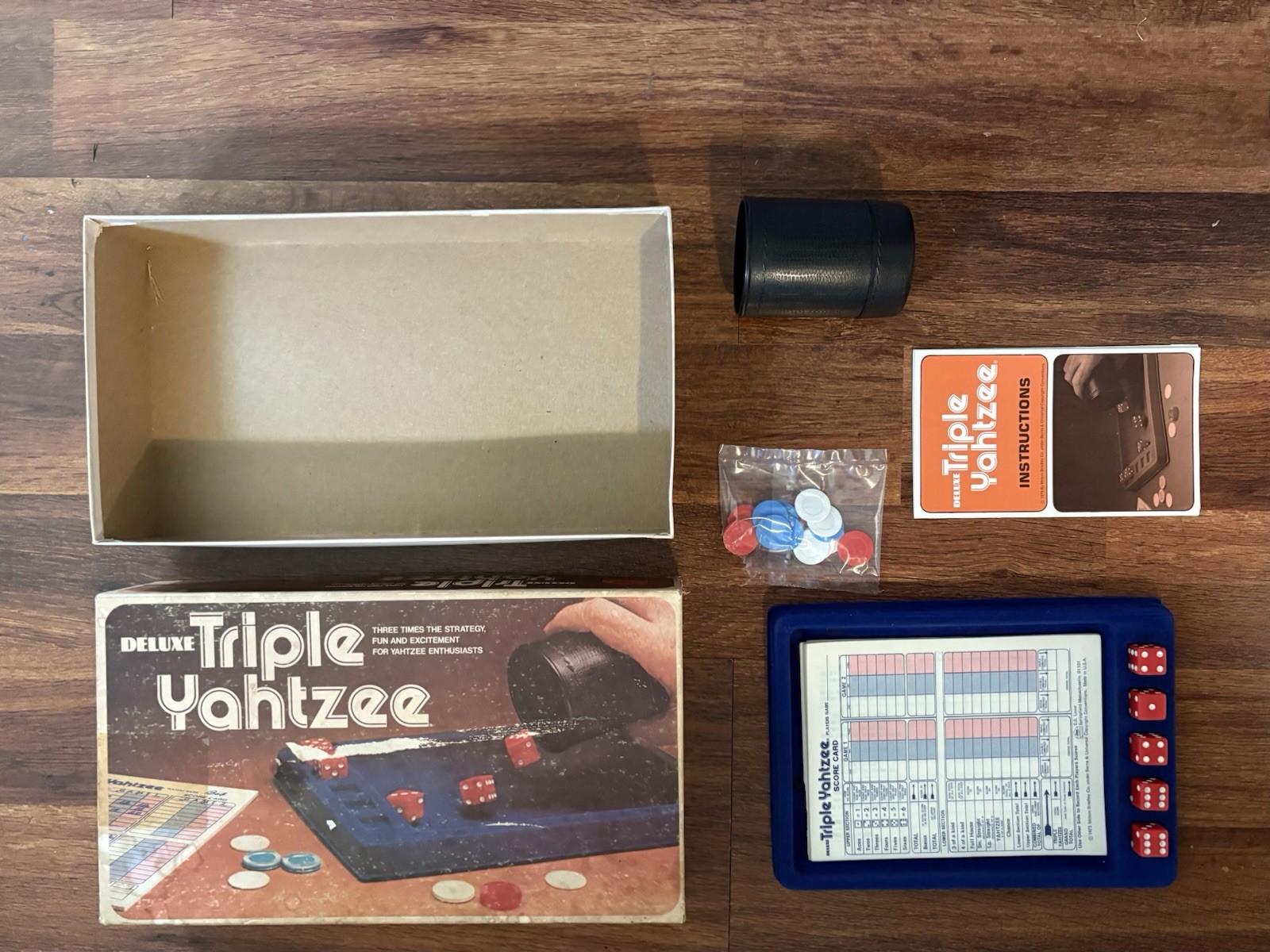 Deluxe Triple Yahtzee 1978 Dice Game by E.S Lowe/Milton Bradley