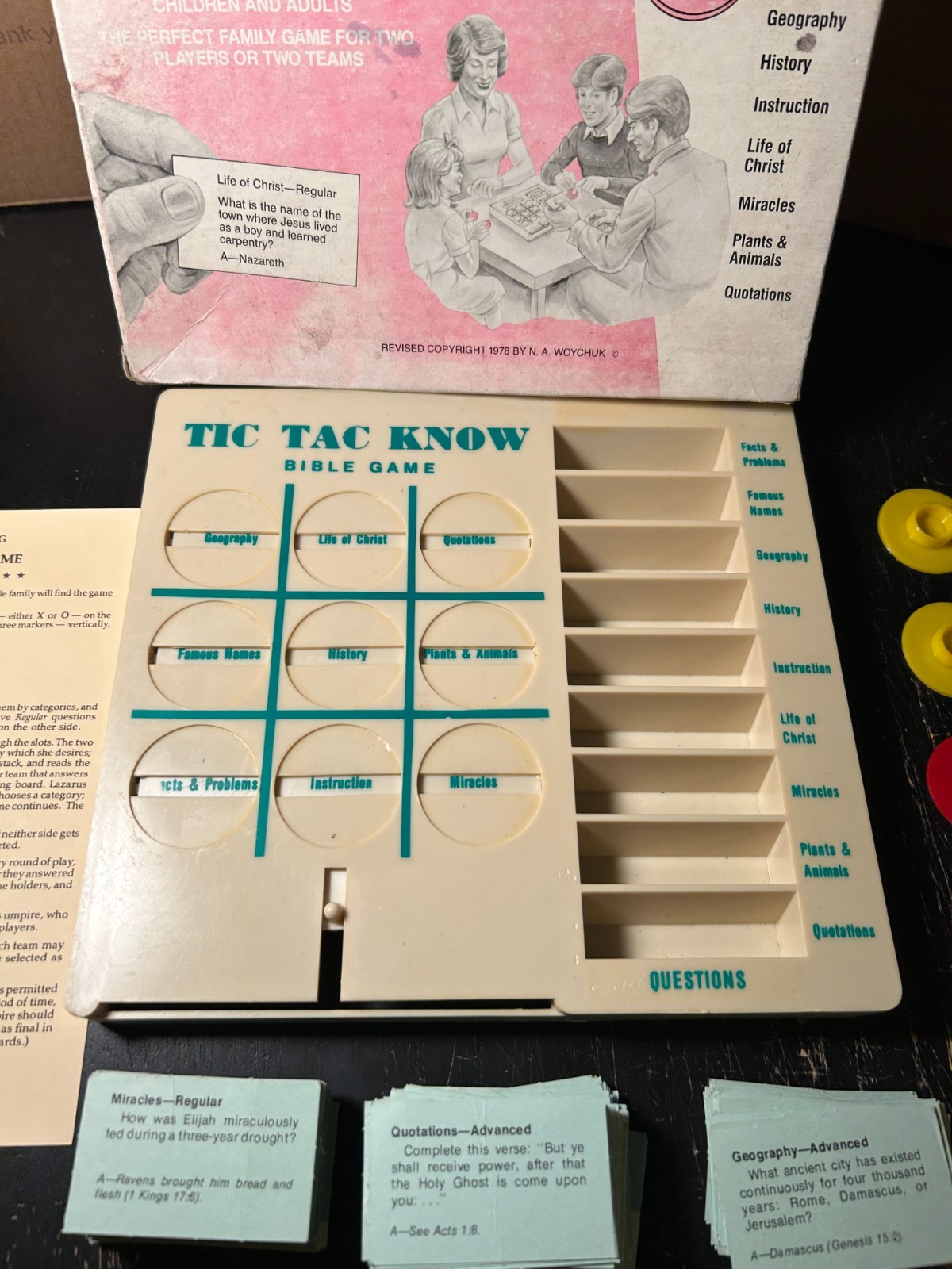 Tic Tac Know Bible Game Vintage Jesus Christ Christian Religious Board Game Rare