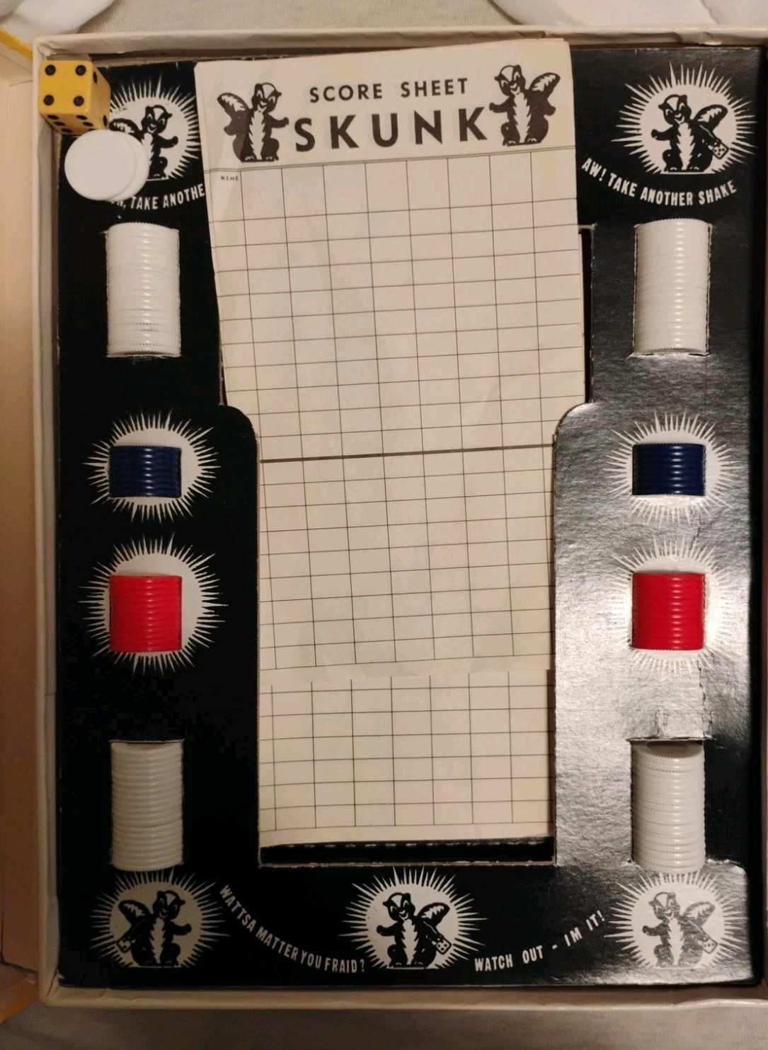 W. H. Schaper Mfg. Co. Skunk Vintage 1953 Dice Game MPN 500 2 Players 17+