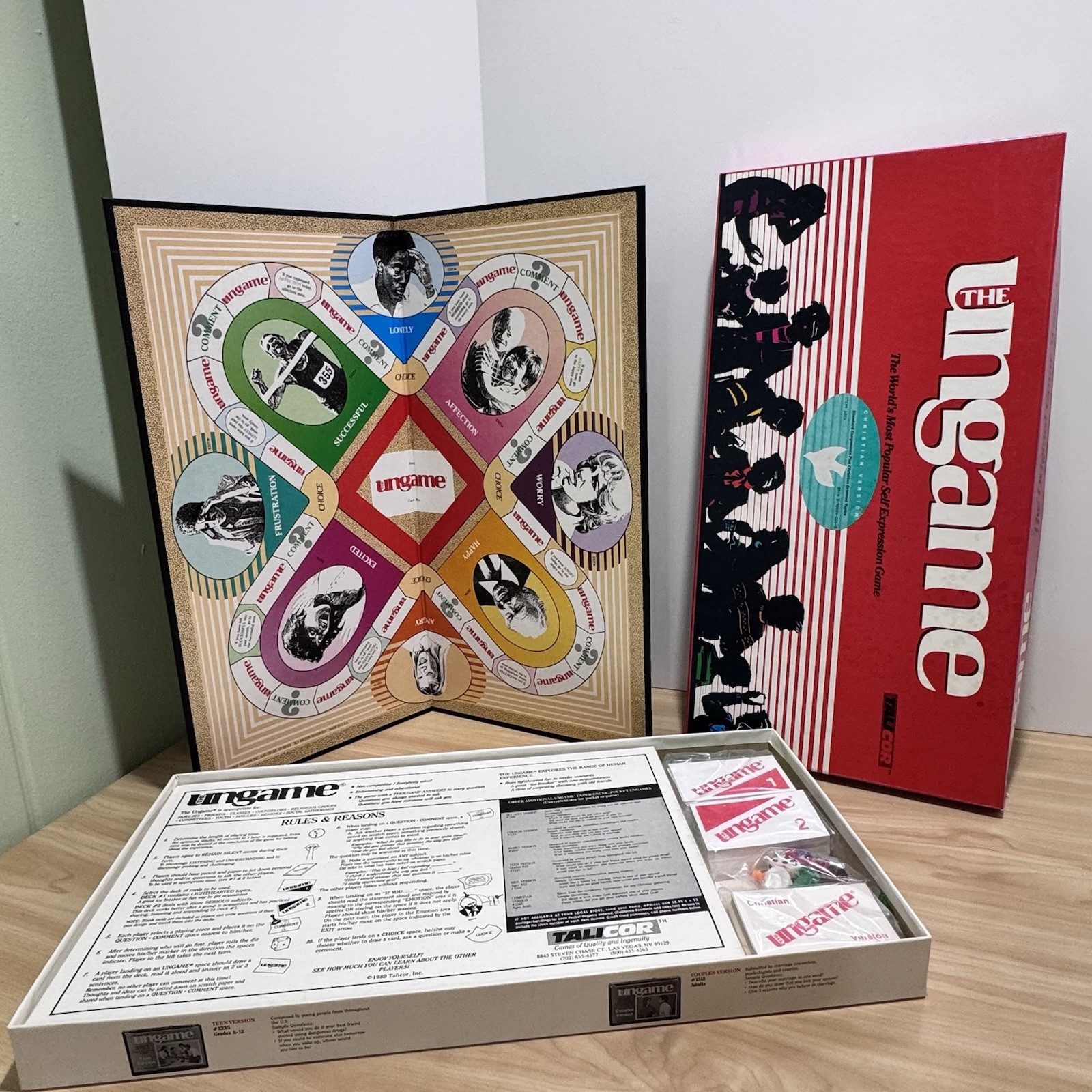 1989 Vintage THE UNGAME Board Game Christian Version – by Talicor Inc. Complete