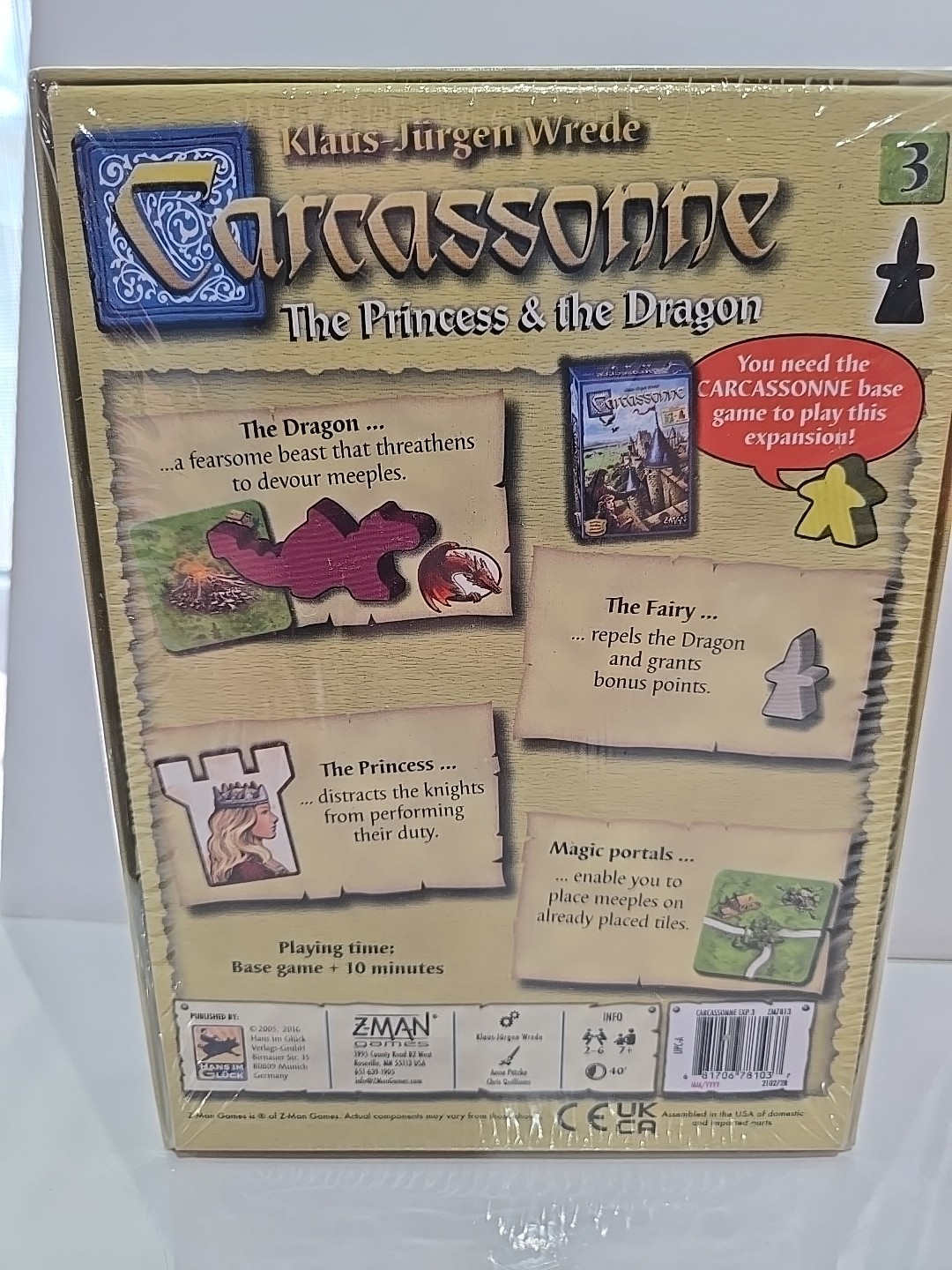 Carcassonne 2.0 The Princess & The Dragon Expansion #3 Board Game Z-Man ZM7813