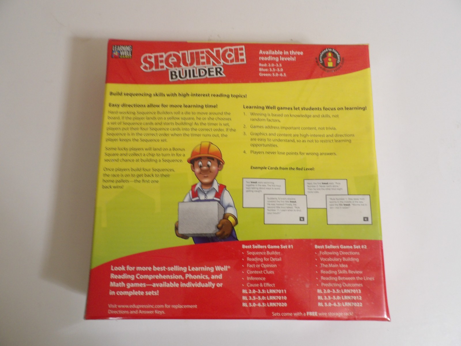 Sequence Builder Reading Skill Board Game Ages 6+ RL 2.0-3.5 by Learning Well