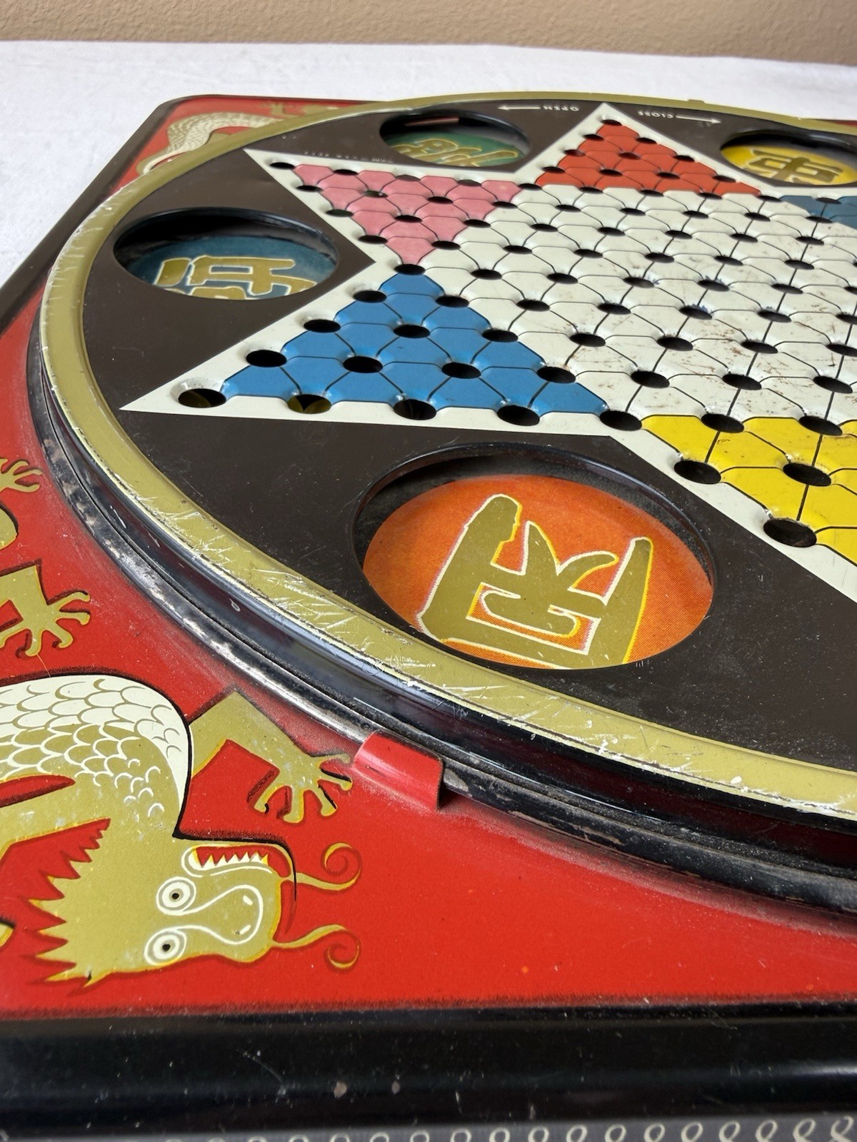 VINTAGE PRESSMAN 2253 TOY CORP HOP CHING CHINESE CHECKERS with marbles USA