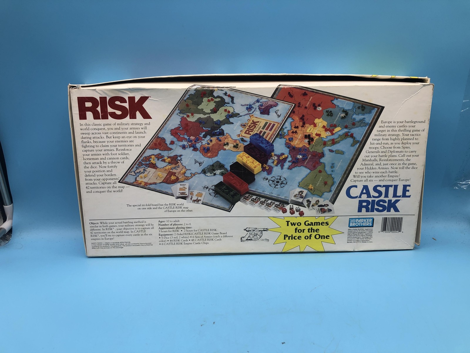 Vintage Parker Brothers Risk & Castle Risk Strategy Board Game 2-6 Players 10+
