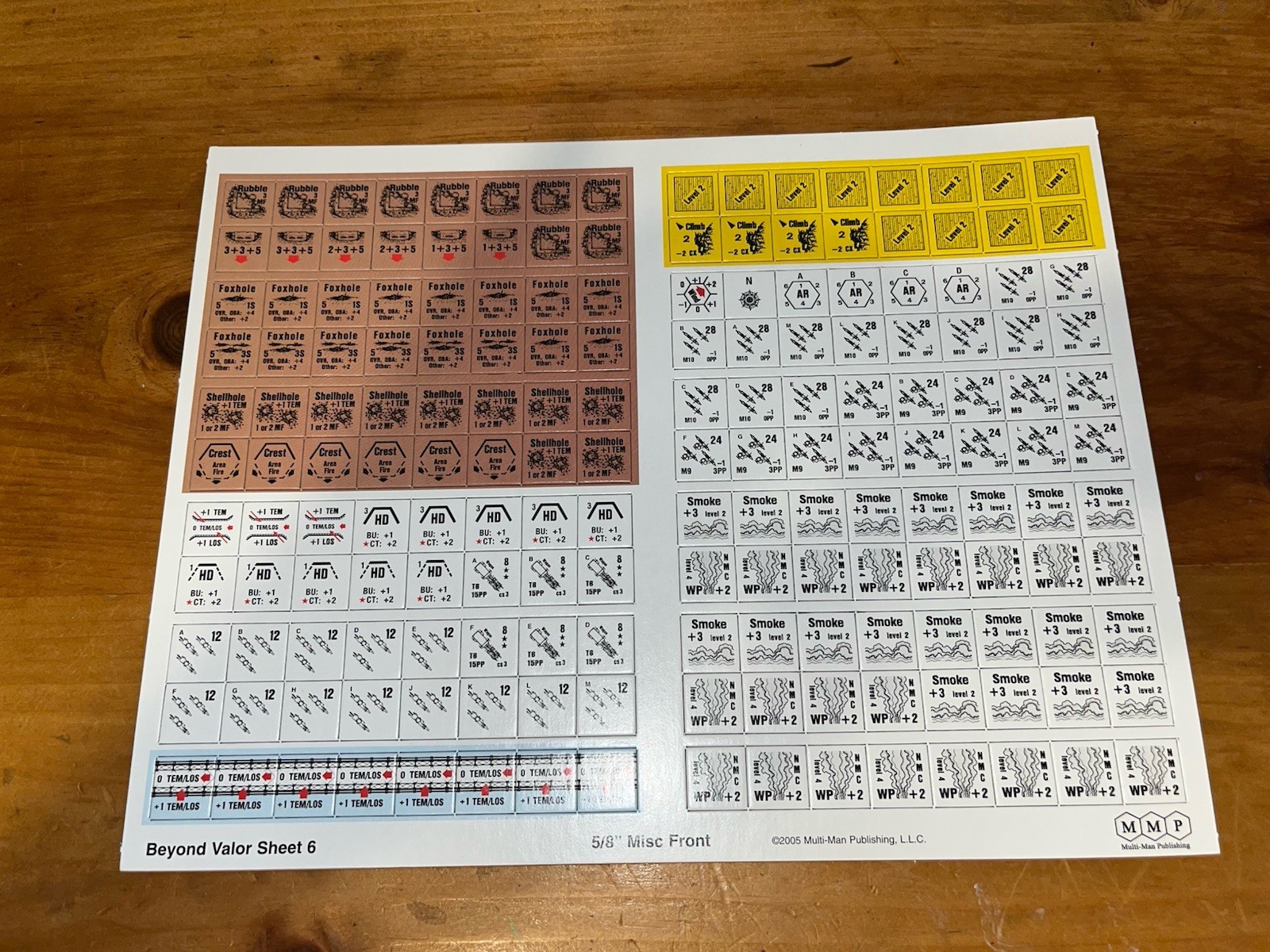 ASL countersheet #6 Beyond Valor 3rd ed., 5/8” Miscellaneous, MMP