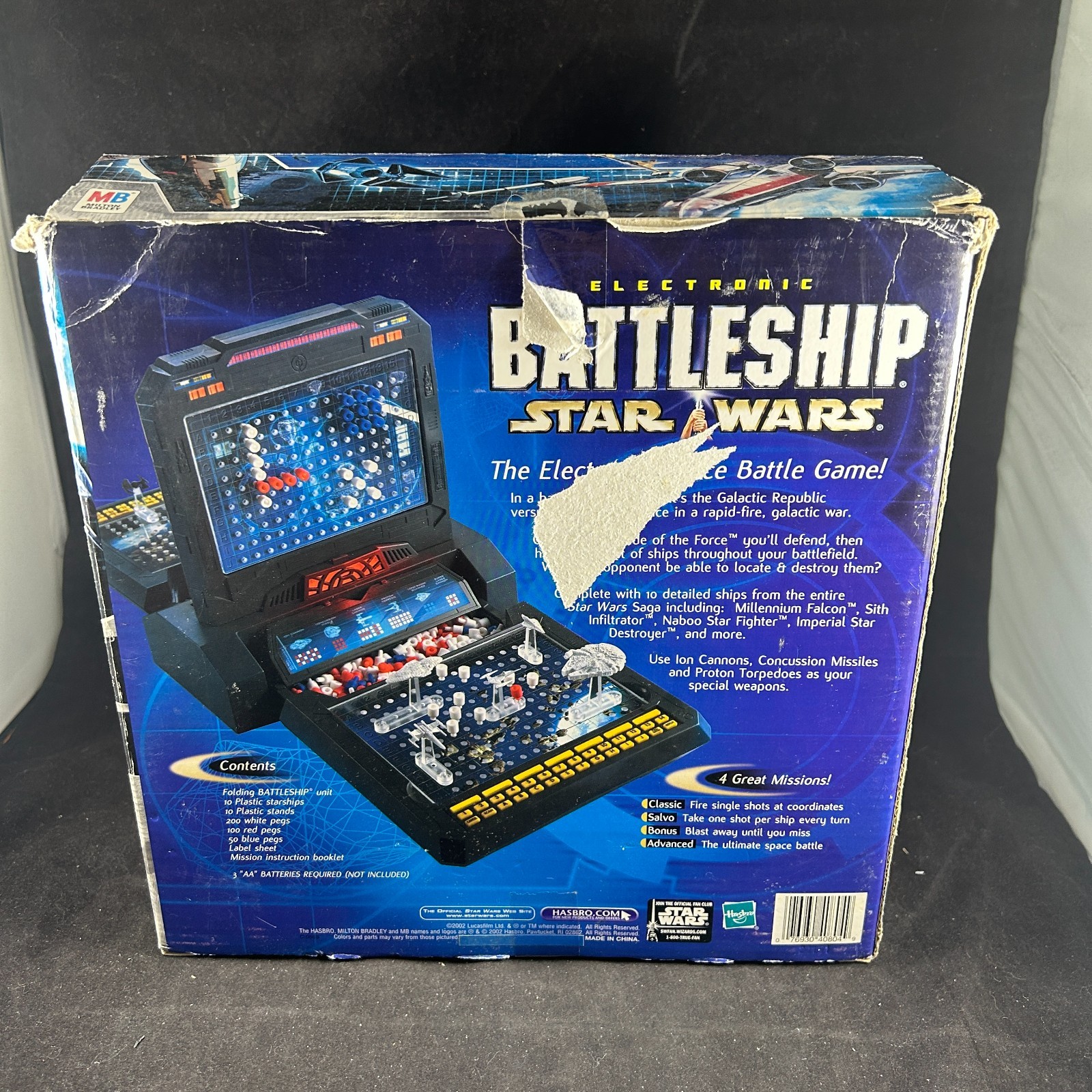 2002 STAR WARS ELECTRONIC BATTLESHIP MILTON BRADLEY BOARD GAME IN ORIGINAL BOX