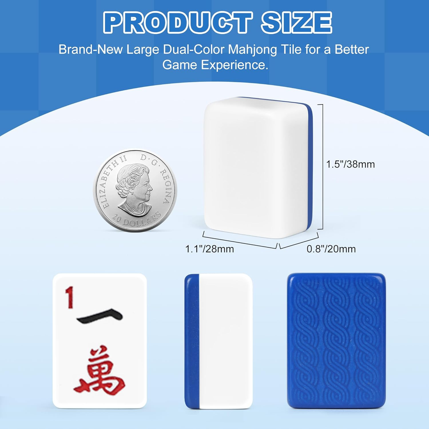 Upgraded American Mahjong Tile Set, 166 Large 1.5″ Deluxe Mahjong Tiles, Mahjong