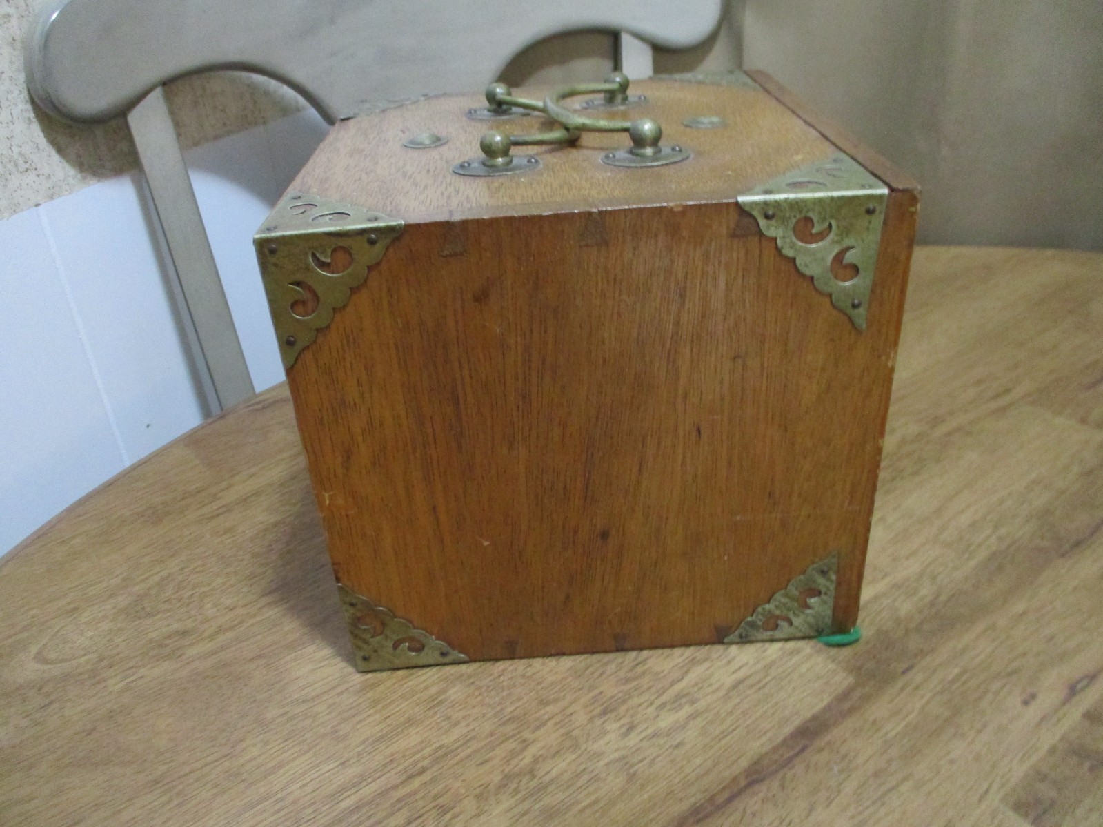 Antique Mahjong 5 Drawer Wood Box Set Bamboo Bone Mah-Jongg