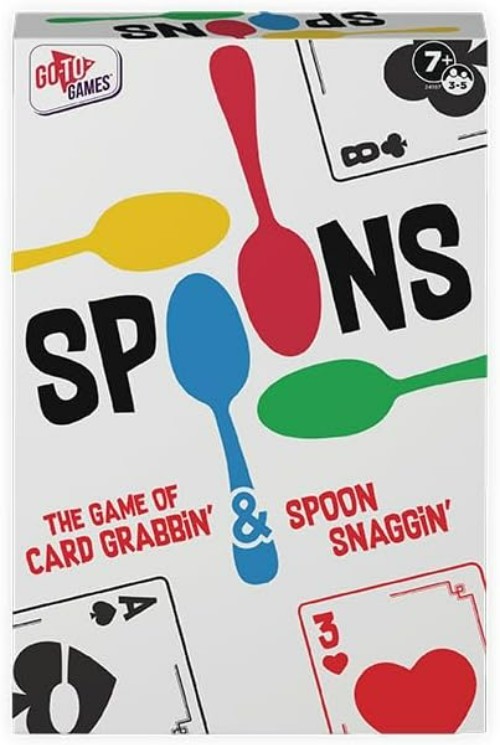 Spoons Games, Card Games for Kids – Deck of Cards, 3-5 Multi-Player Card Game…