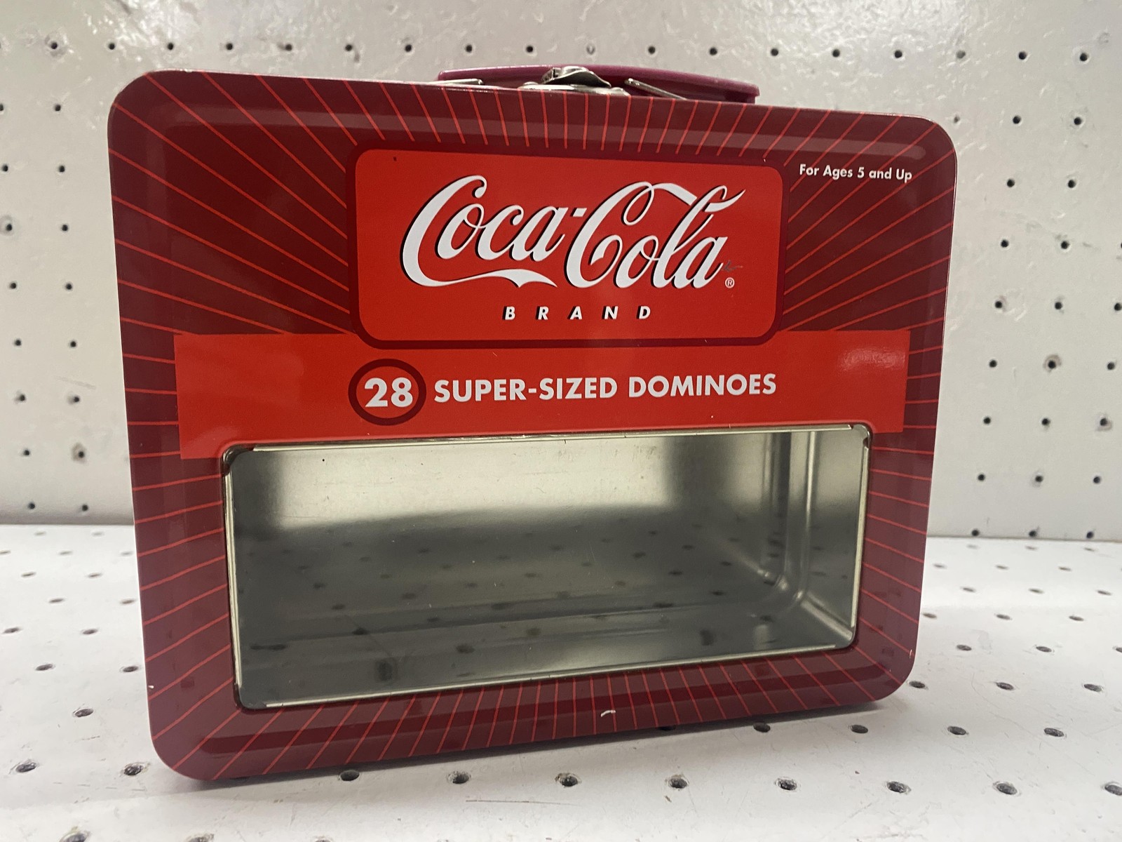 Vintage Coca-Cola 28 Super-Sized Dominoes Game Tin Complete Giant Tile Set Art