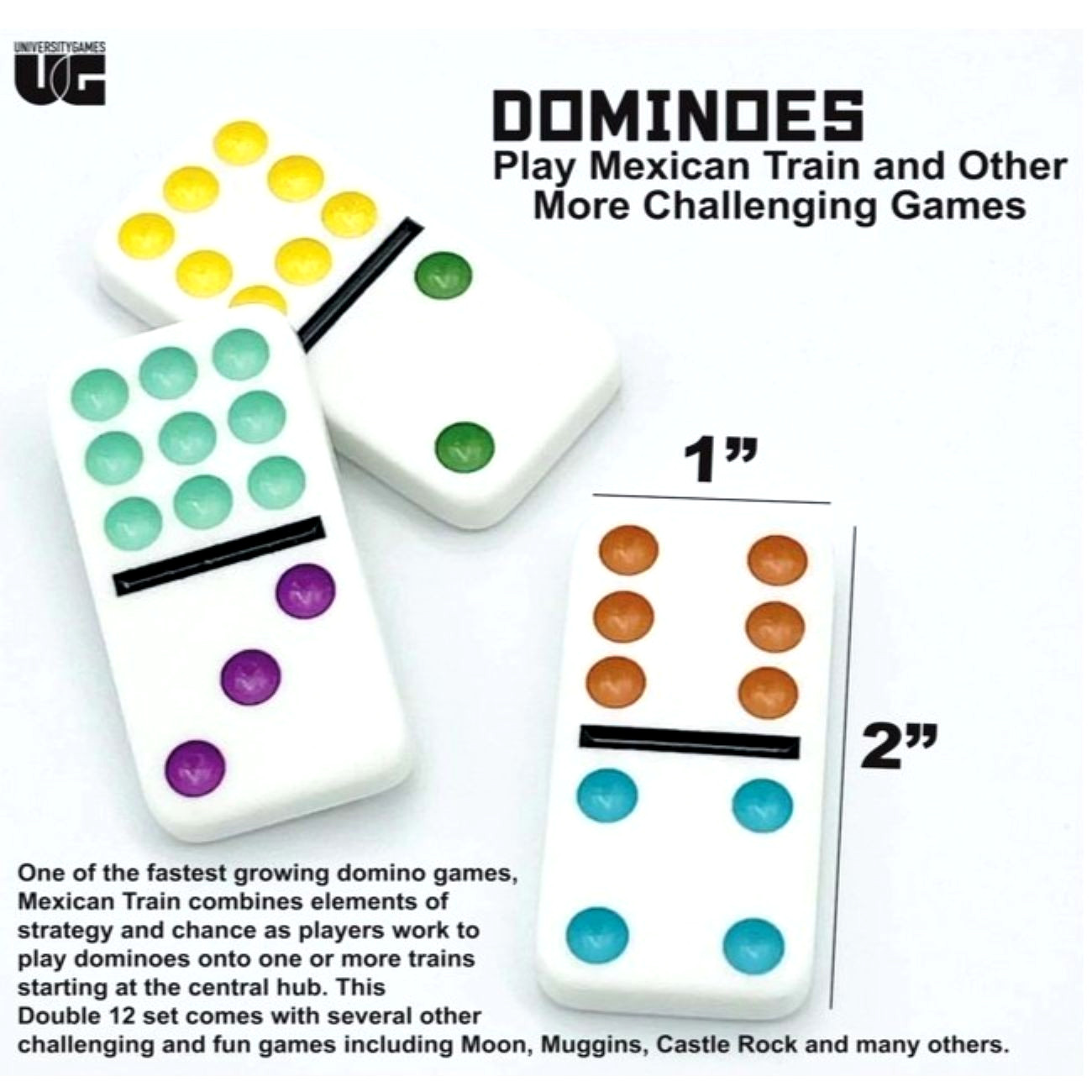 NEW Mexican Train Dominoes Game Set Boxed Wood Hub 91-pc Tin 12/12 Colorful GIFT