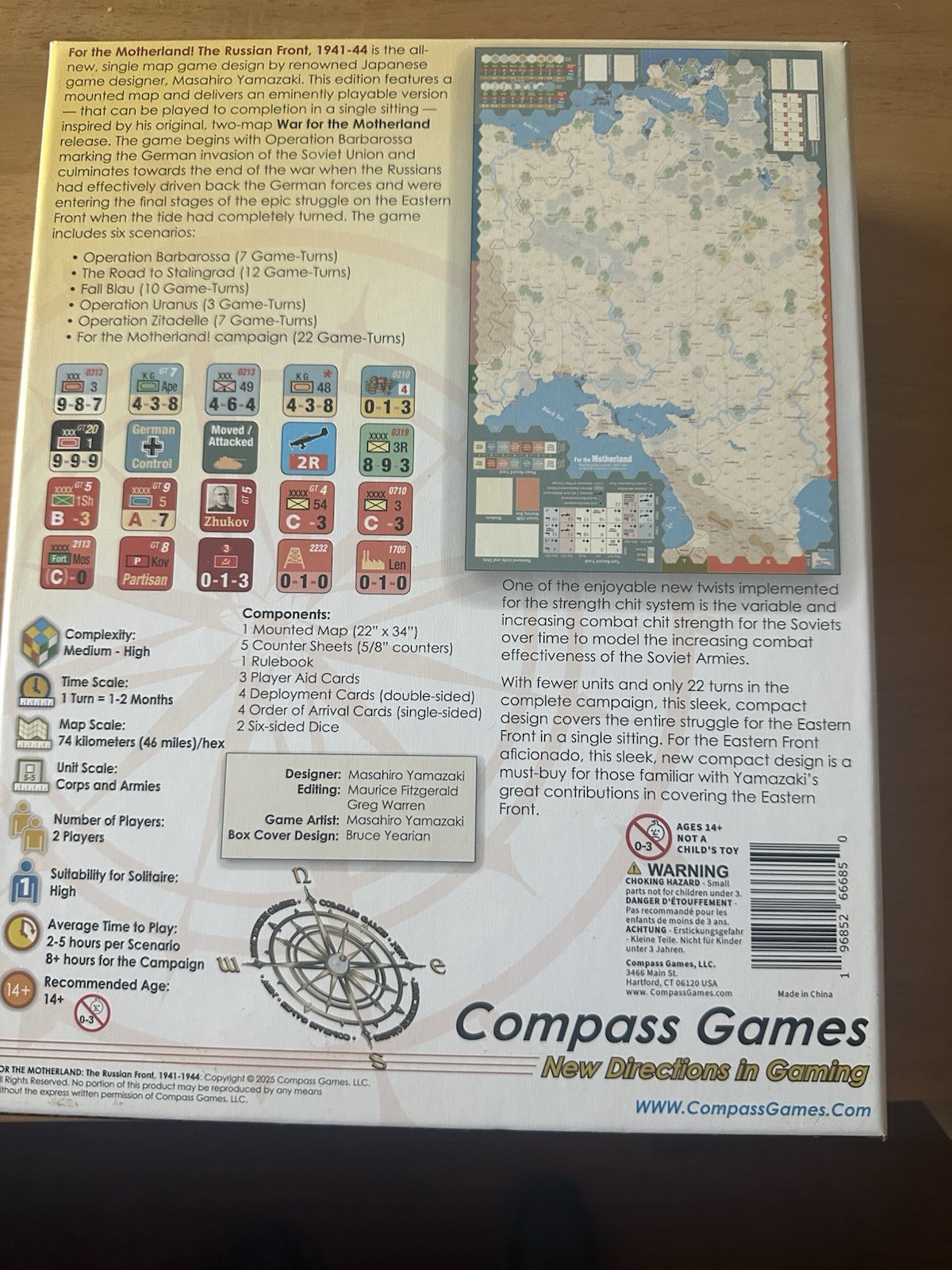 Compass Games for the Motherland Russian Front 1941-1944 Factory Sealed Copy
