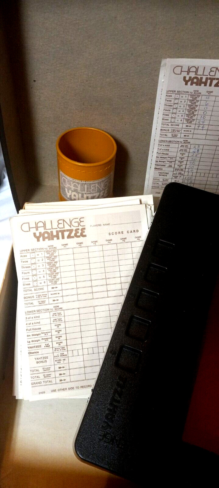 VTG 1974 Challenge Yahtzee Board Game Complete Odd Couple Edition Milton Bradley