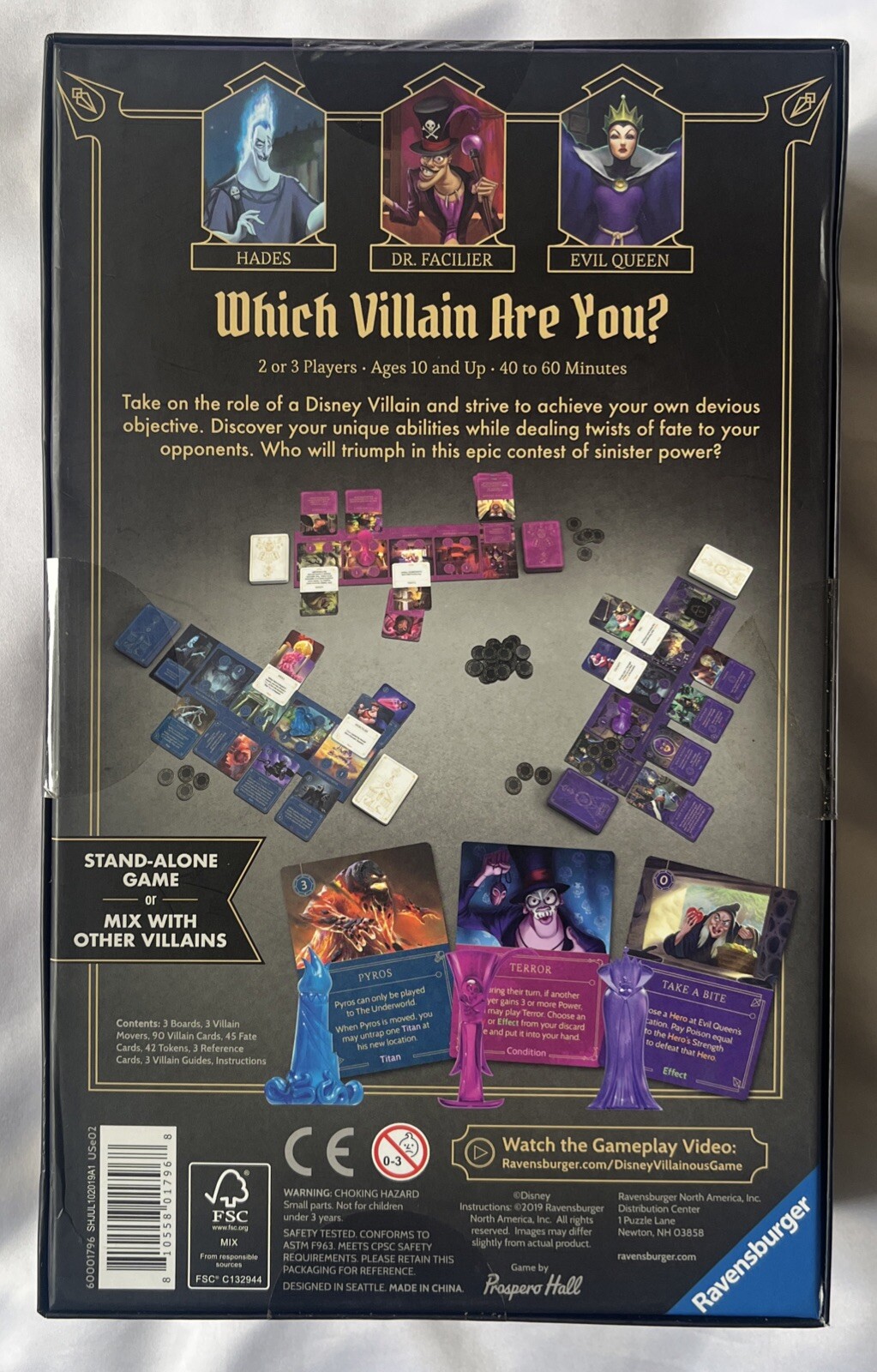 Disney Villainous -Wicked to the Core board game Hades, Dr. Facilier, Evil Queen