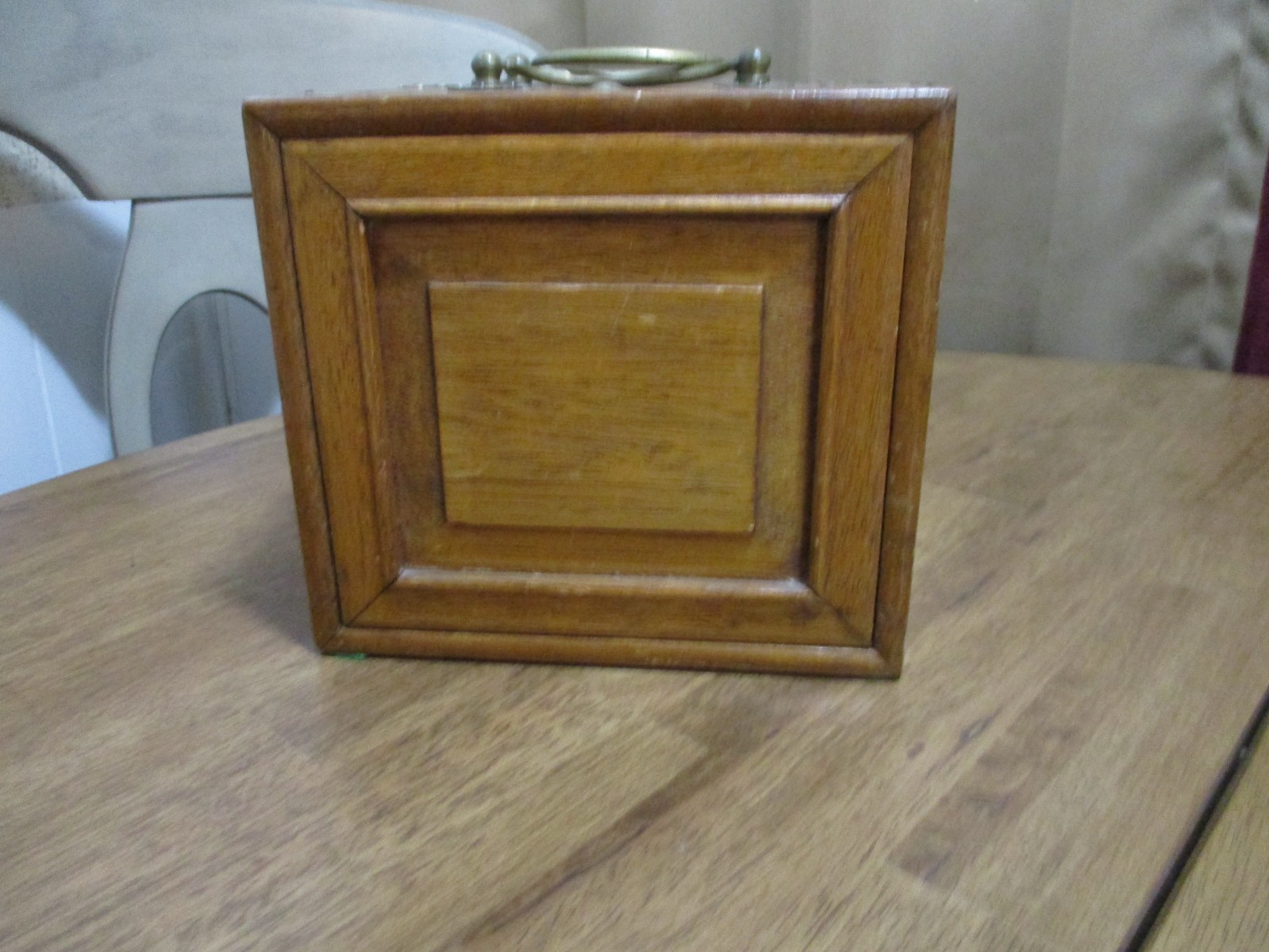 Antique Mahjong 5 Drawer Wood Box Set Bamboo Bone Mah-Jongg