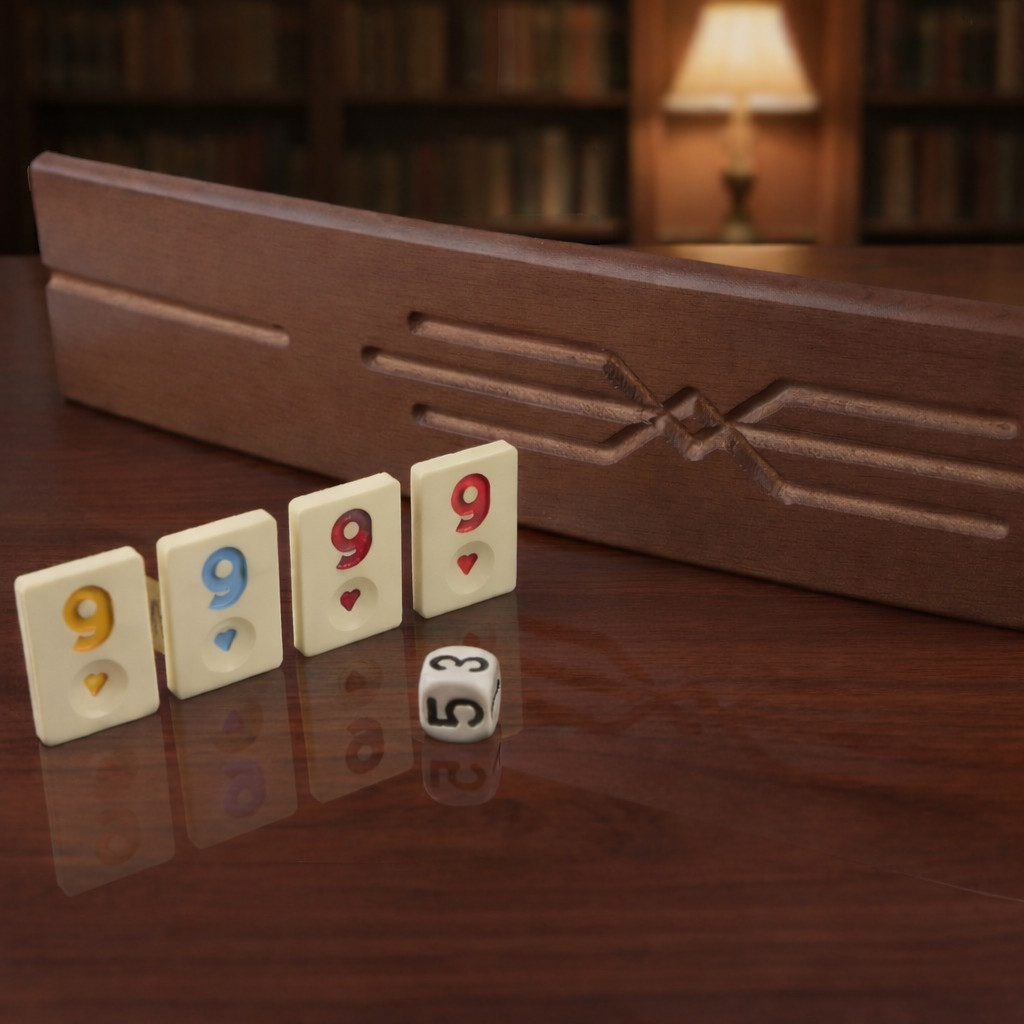 Wooden Oval Rummy Rack Set Curved Rummy Turkish Okey Personalization Gift