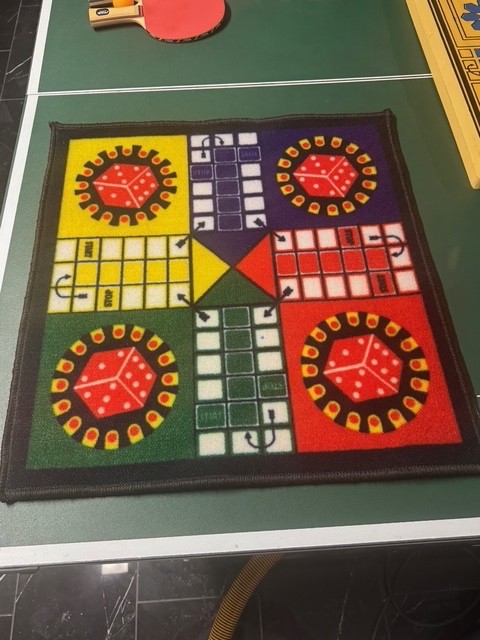 Handmade Carpet / Rug Ludo Board Game – – No Box (Size & Piece Included) 24 In